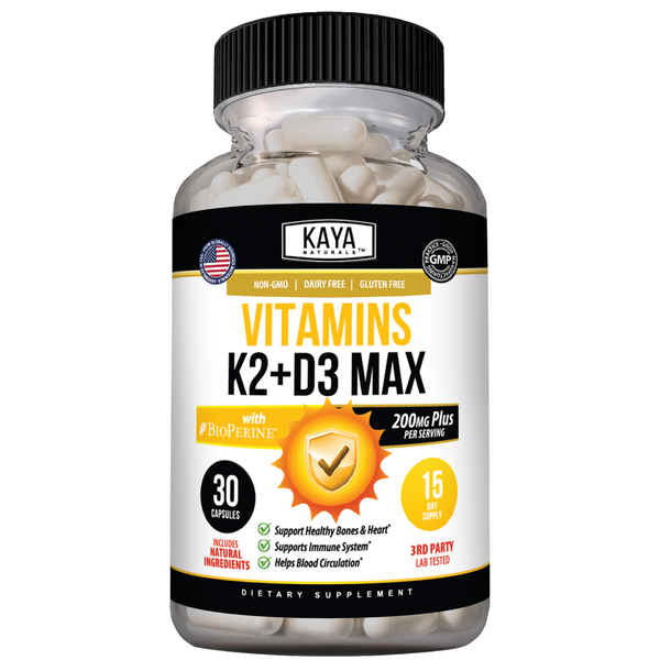 Vitamin K2 + D3 Max – Bone & Calcium Support – Immune & Daily Wellness Formula – High Potency