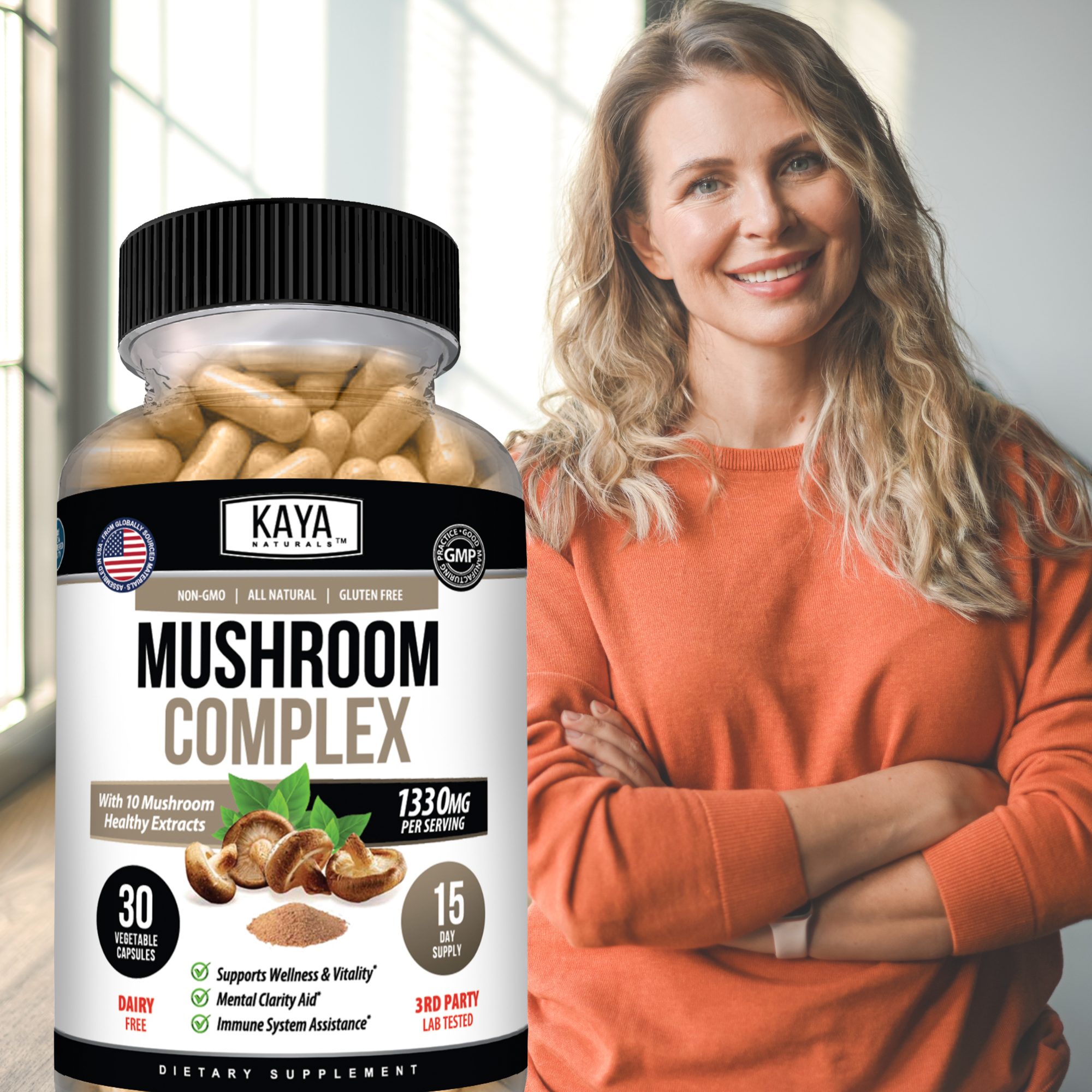 Mushroom Complex – Immune & Cognitive Support – Energy, Focus & Daily Wellness Blend – Multi Mushroom Formula