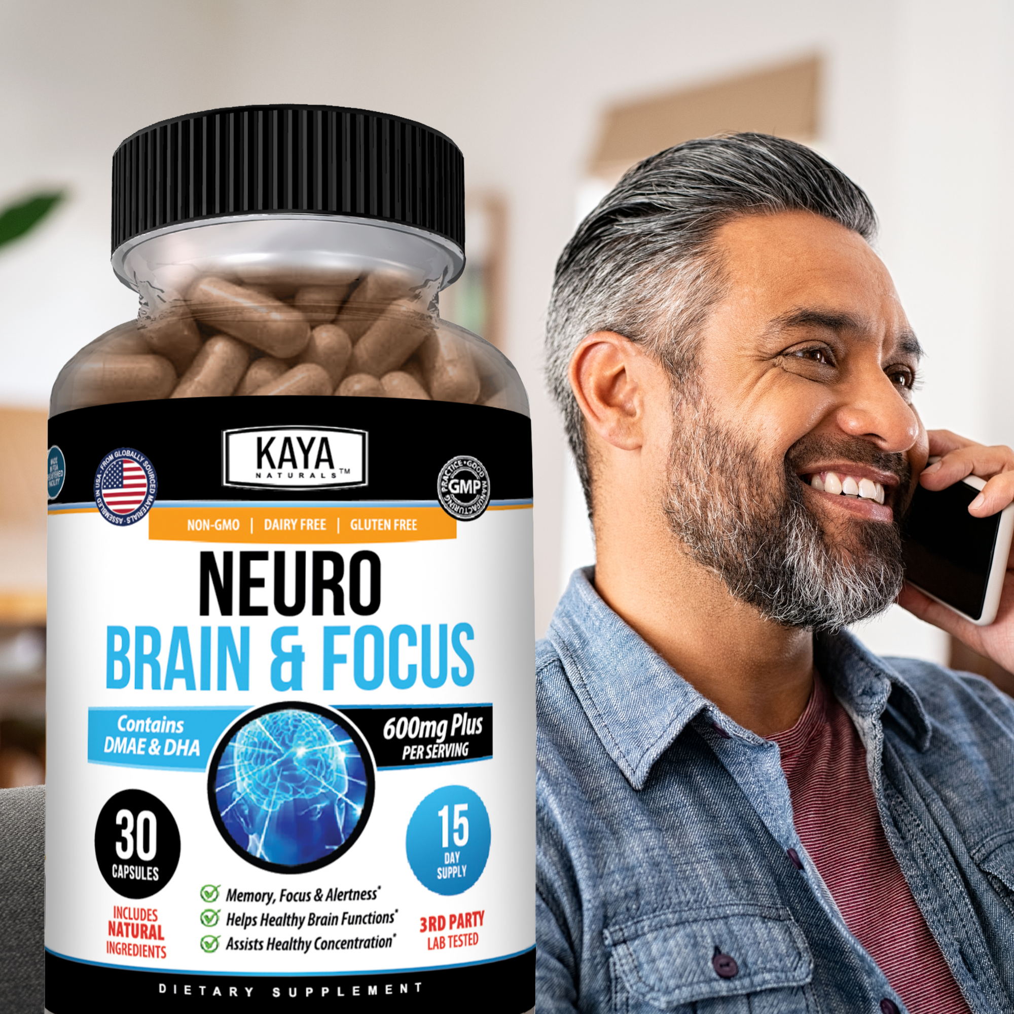 Neuro Brain & Focus – Memory, Focus & Mental Clarity Support – Daily Cognitive Wellness Formula – Energy & Concentration Support