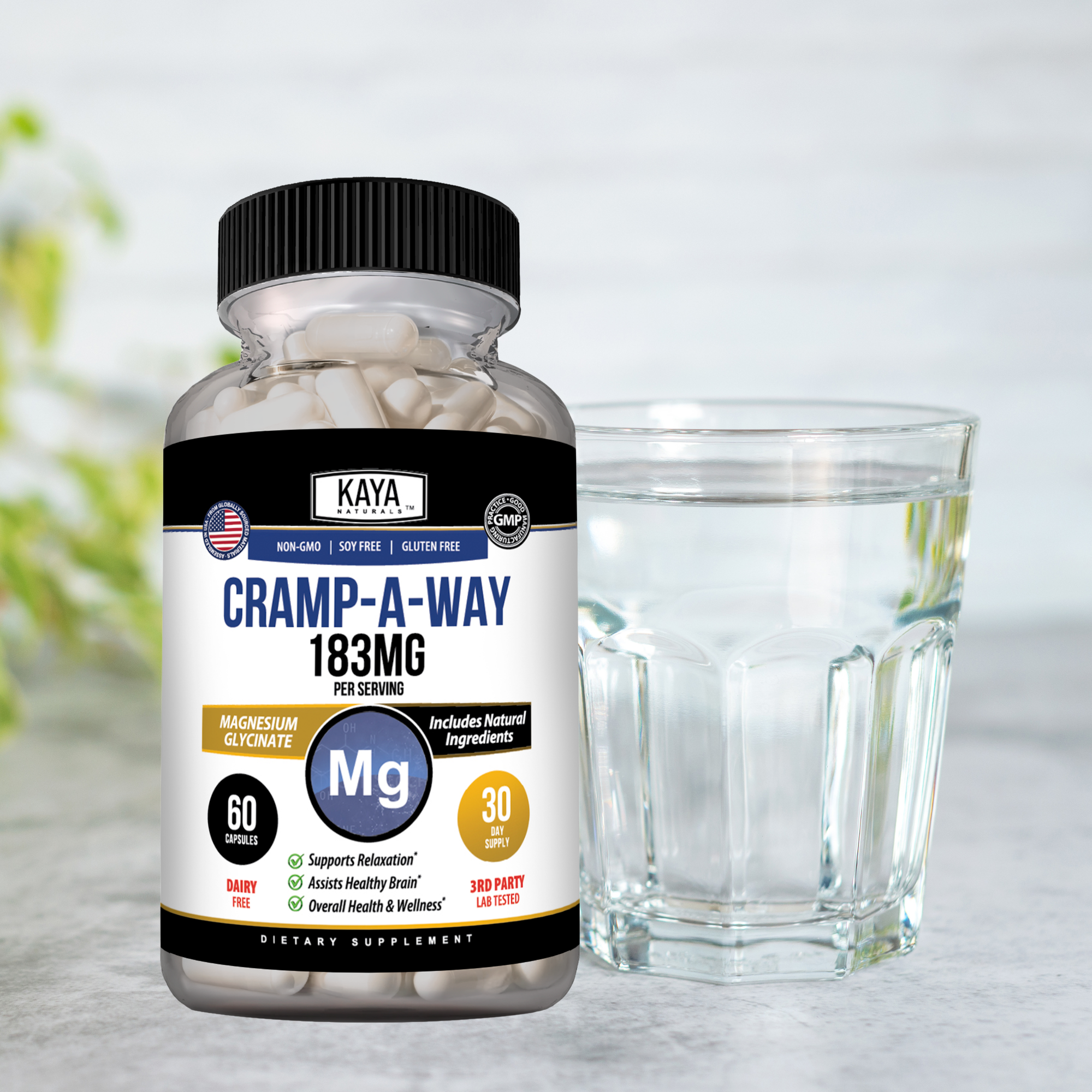 Cramp-A-Way Magnesium Glycinate – Relaxation & Monthly Comfort Support