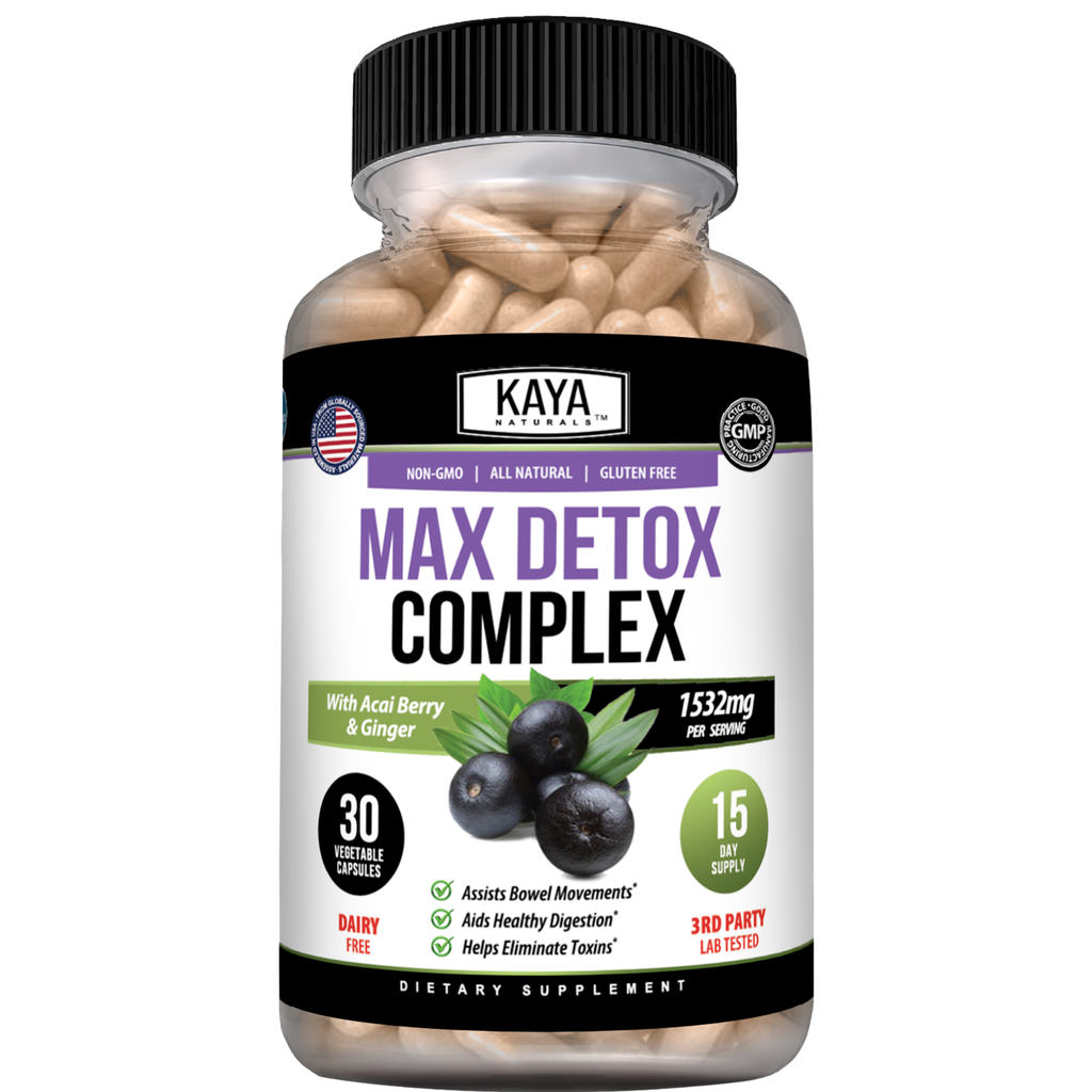 Max Detox Complete – Daily Cleanse & Digestive Support Supplement for Women & Men – Herbal Blend with Fiber & Probiotics