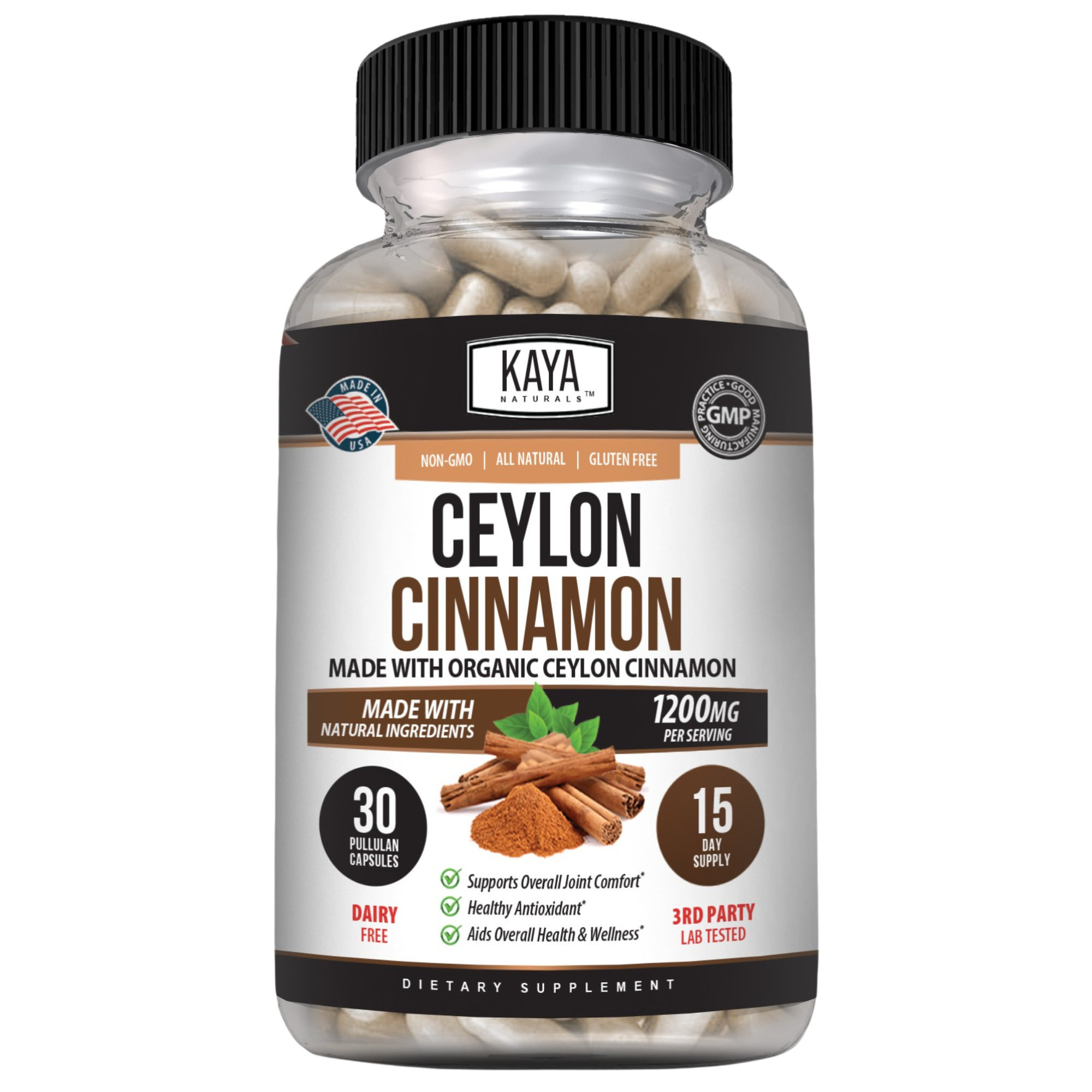 Ceylon Cinnamon Capsules – Daily Wellness & Metabolism Support Supplement – Premium Herbal Formula