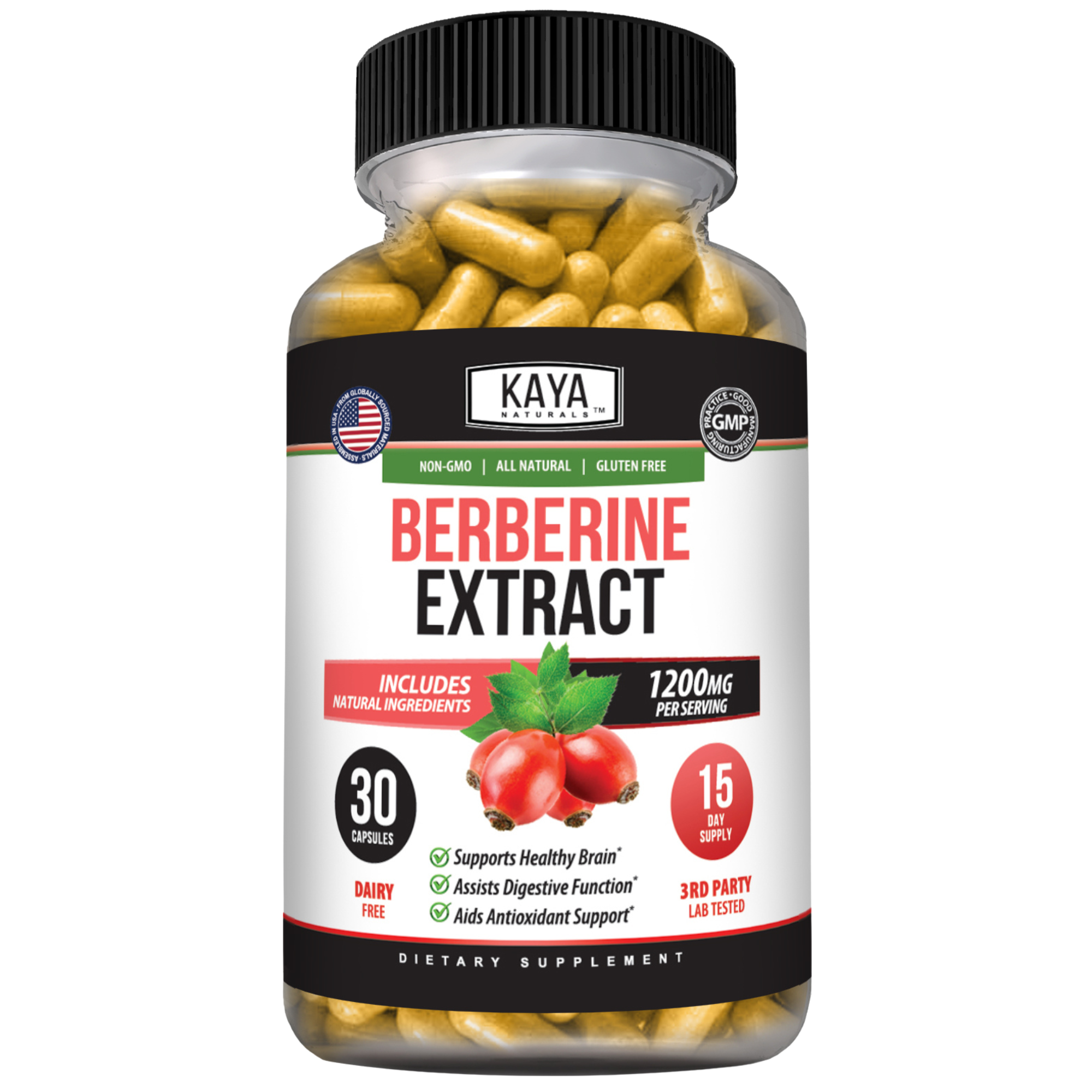Berberine Extract – Metabolic Support Supplement – Daily Wellness & Balance – 1200mg Per Serving