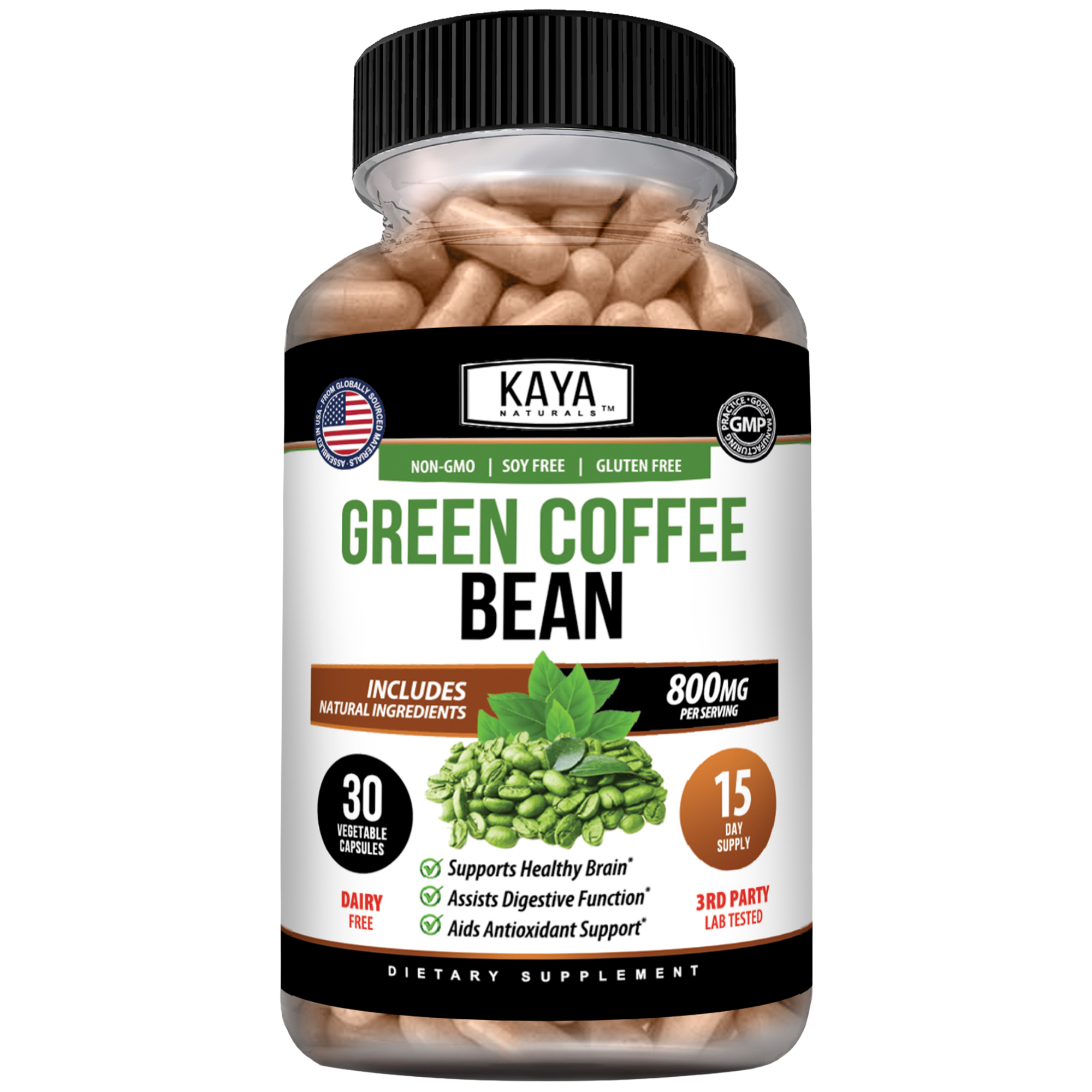 Green Coffee Bean Capsules – Metabolism & Energy Support – Daily Wellness Supplement – Plant-Based Formula