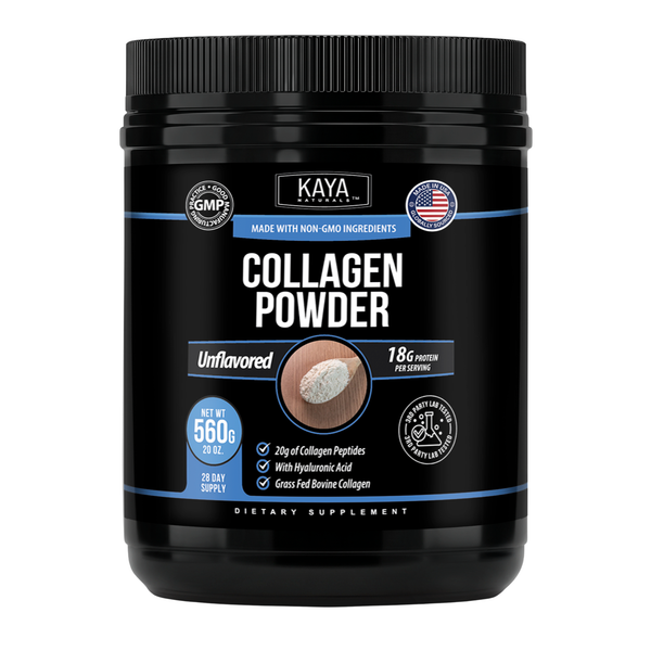 Kaya Naturals Collagen Powder for Hair, Skin & Nails Support, Daily Wellness & Beauty Supplement, Unflavored, 20 oz