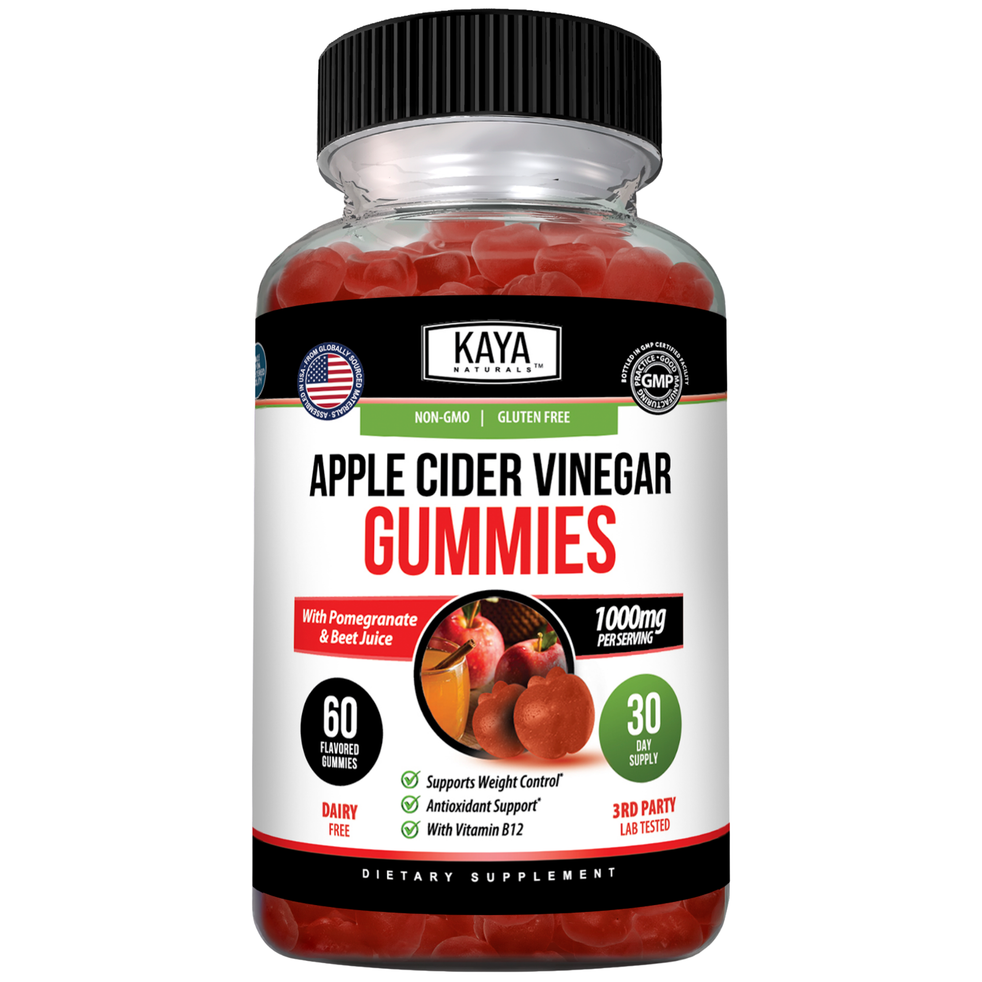 Kaya Naturals Apple Cider Vinegar Gummies Support Healthy Lifestyle Goals
