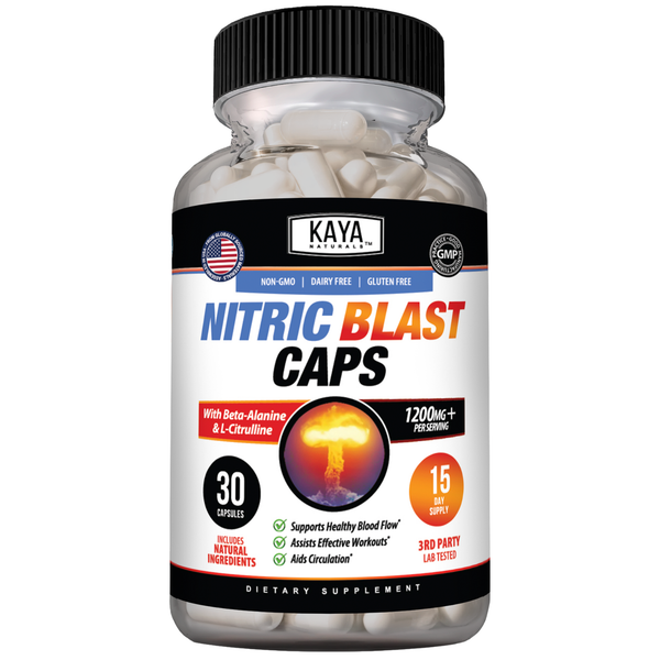 Nitric Blast Capsules – Nitric Oxide Support Formula – Pre-Workout Energy & Performance Support – Endurance & Pump Formula