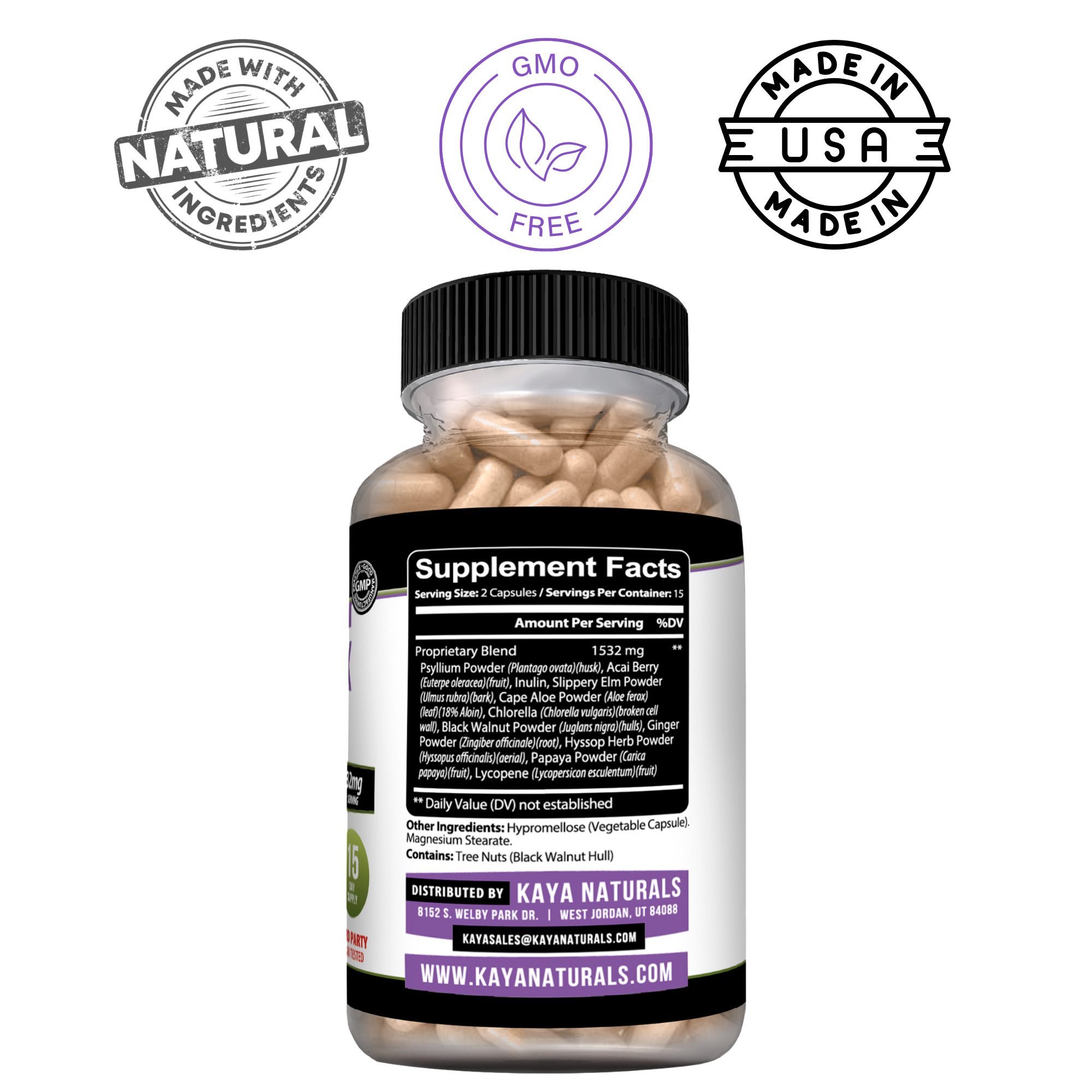 Max Detox Complete – Daily Cleanse & Digestive Support Supplement for Women & Men – Herbal Blend with Fiber & Probiotics