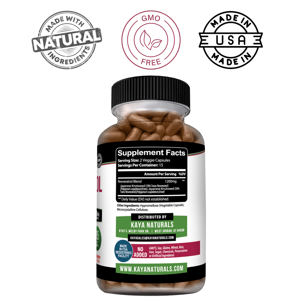 Resveratrol – Antioxidant Support Supplement – Cellular Health & Daily Wellness – Plant-Based Formula