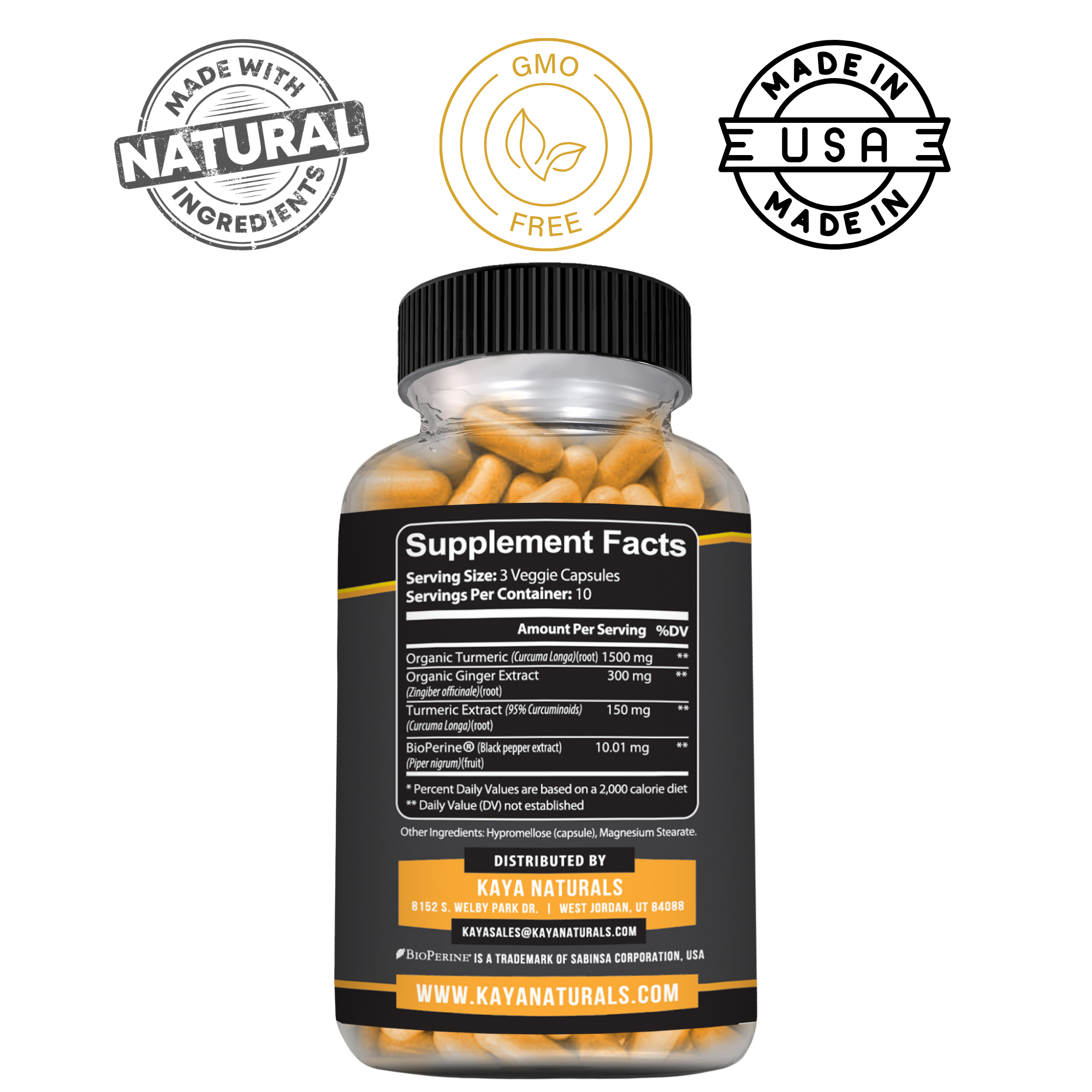Turmeric with Ginger – Joint & Mobility Support – Daily Inflammation Balance & Antioxidant Formula – Digestive Wellness Support