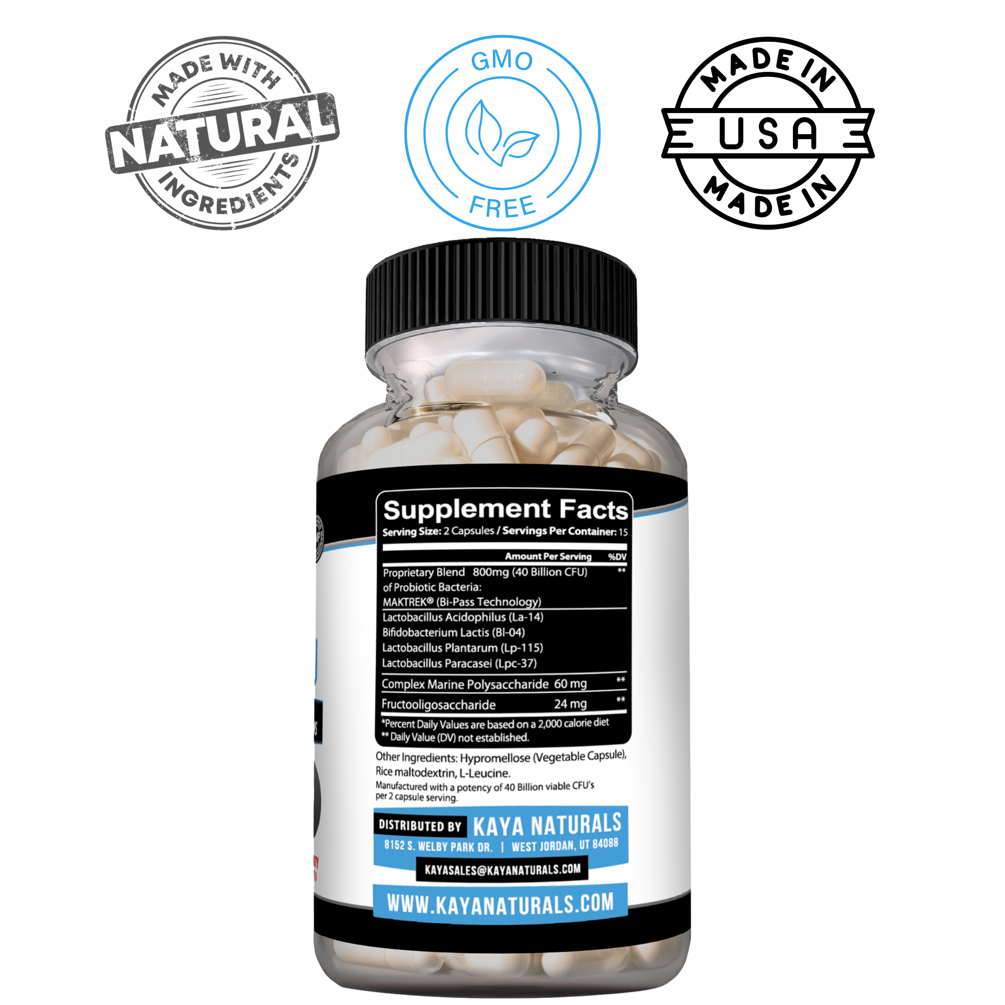 Probiotic 40 Billion CFU – Daily Gut Health & Digestive Support Supplement for Women & Men – Prebiotics + Probiotics