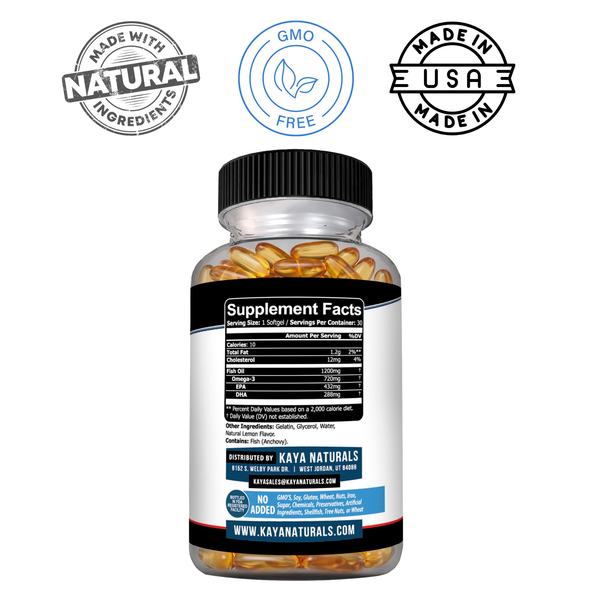 Omega-3 Fish Oil Softgels – EPA & DHA Daily Support – Heart, Brain & Joint Wellness – Easy-to-Swallow Softgels