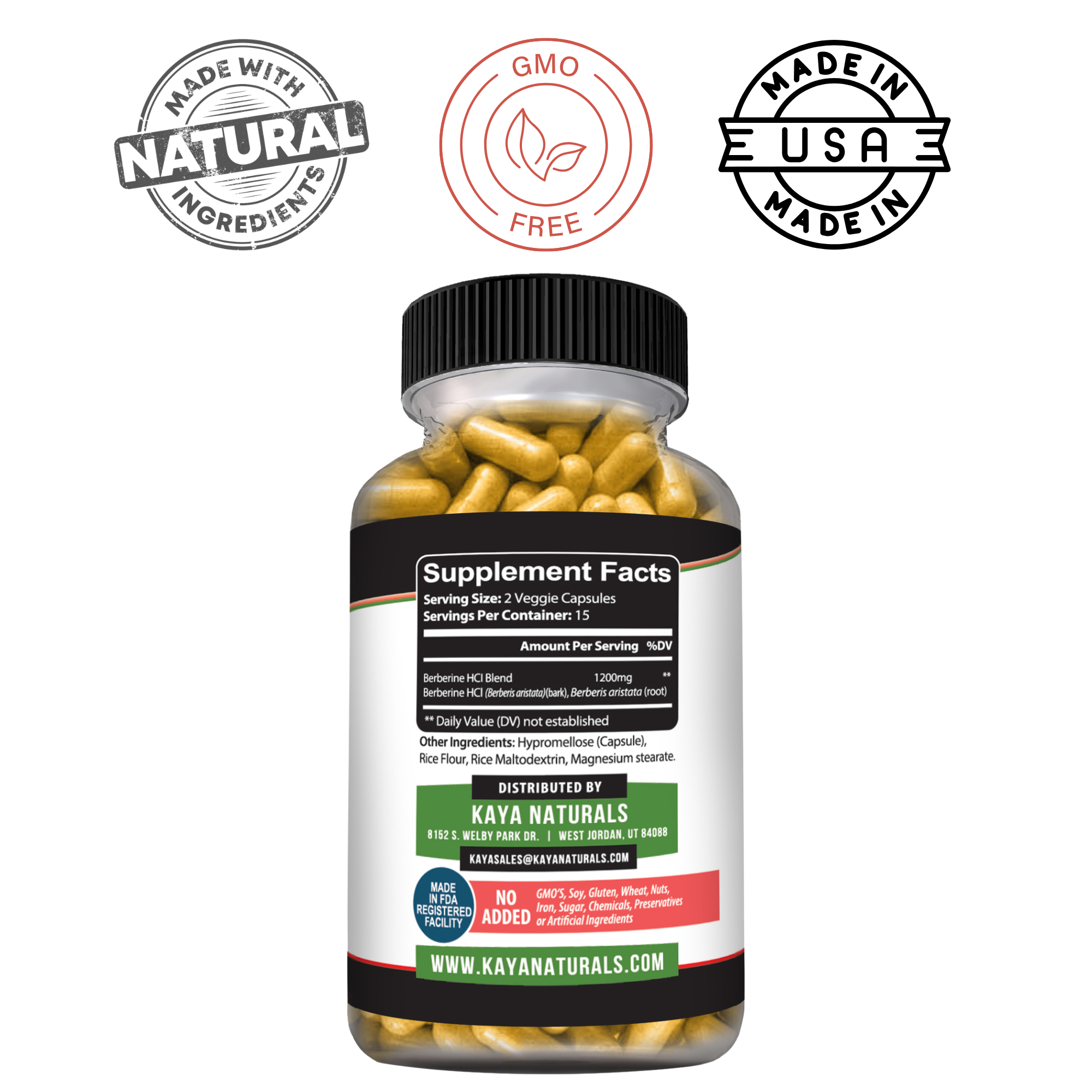 Berberine Extract – Metabolic Support Supplement – Daily Wellness & Balance – 1200mg Per Serving