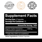 Ceylon Cinnamon Capsules – Daily Wellness & Metabolism Support Supplement – Premium Herbal Formula