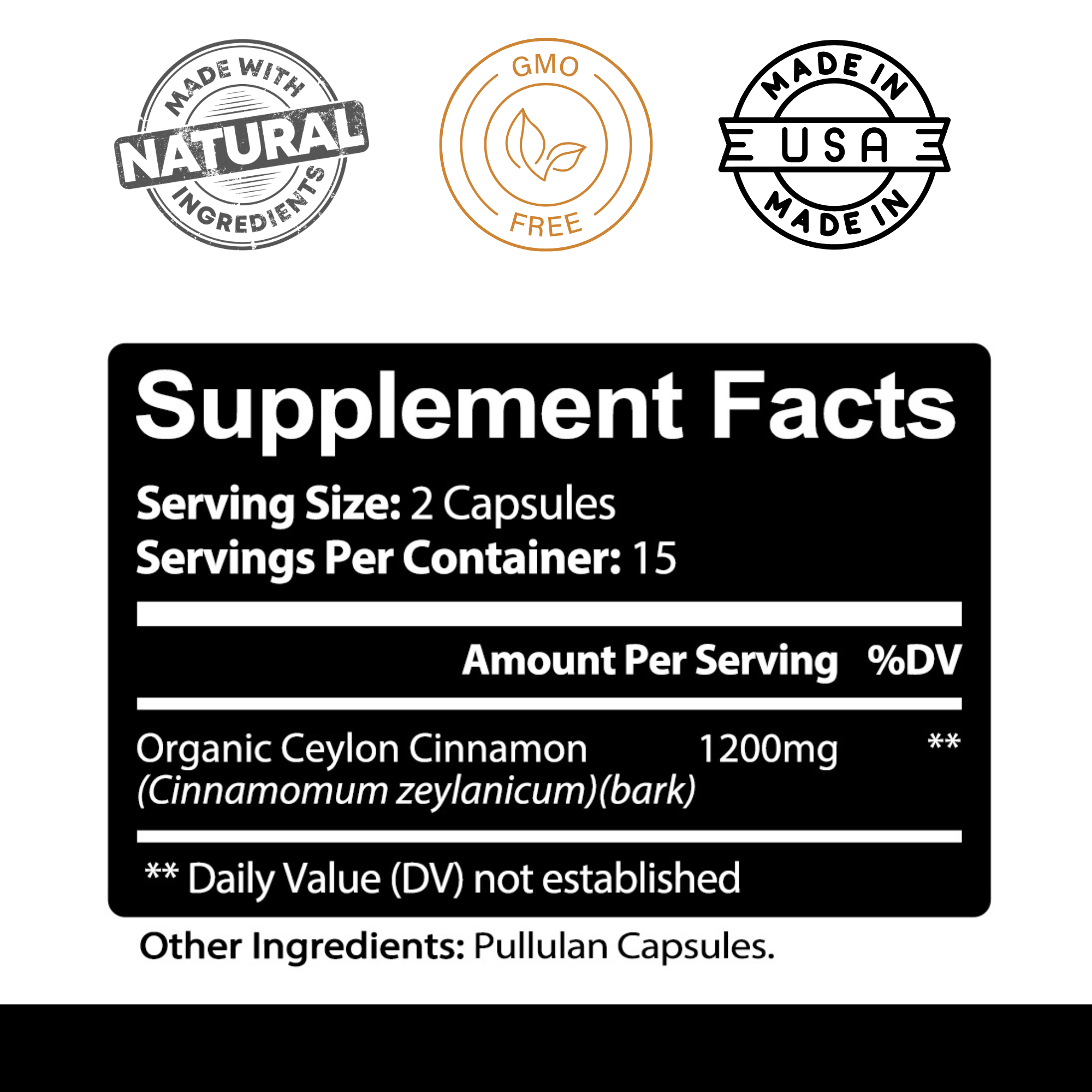 Ceylon Cinnamon Capsules – Daily Wellness & Metabolism Support Supplement – Premium Herbal Formula