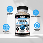 Probiotic 40 Billion CFU – Daily Gut Health & Digestive Support Supplement for Women & Men – Prebiotics + Probiotics