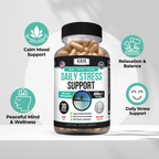 Kaya Naturals Daily Stress Support - Calm, Relaxation & Mood Balance Supplement Capsules