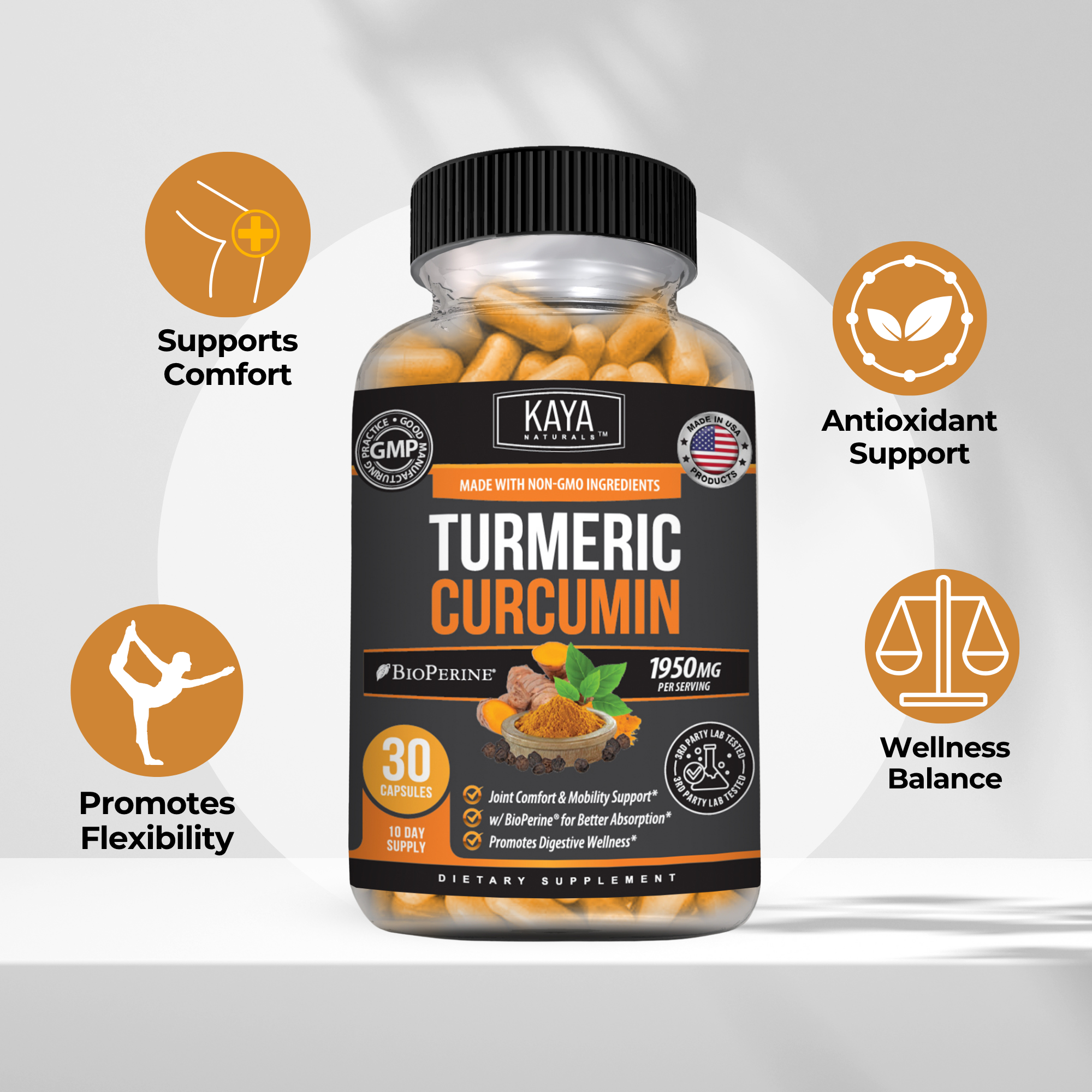 Turmeric Curcumin – Joint & Mobility Support – Daily Balance & Antioxidant Formula – Whole Body Wellness Support