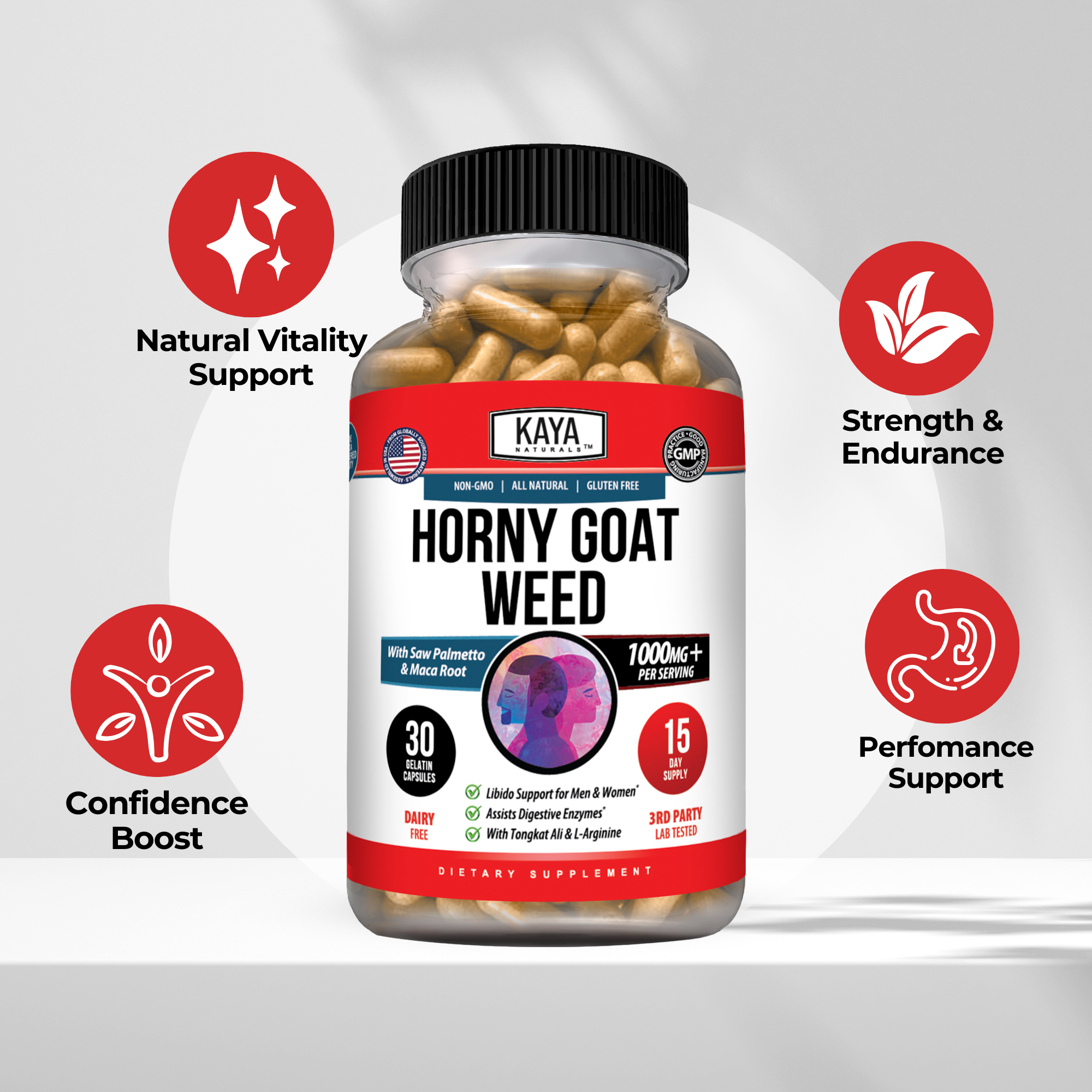 Horny Goat Weed – Men’s Vitality & Energy Support Supplement – Daily Wellness Formula