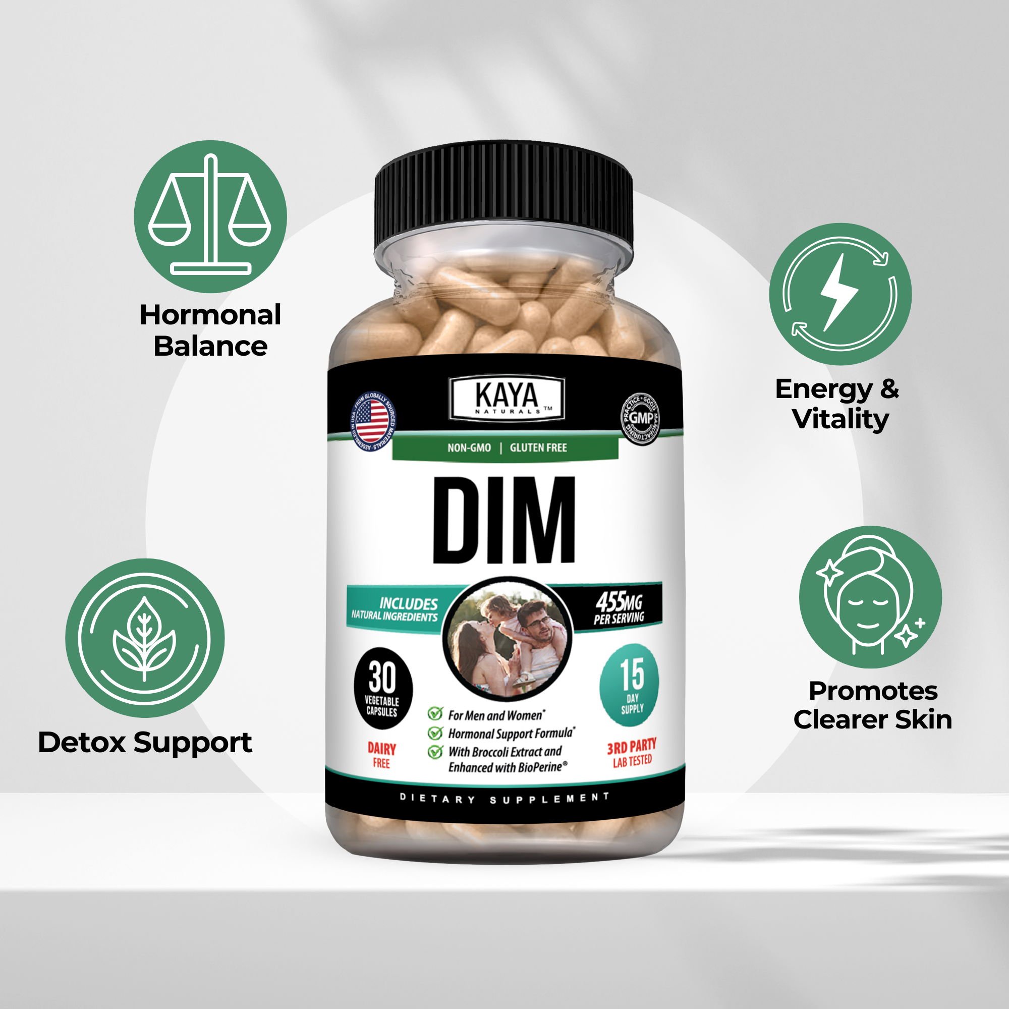 DIM Supplement – Hormonal Balance Support for Women & Men – Daily Wellness Formula