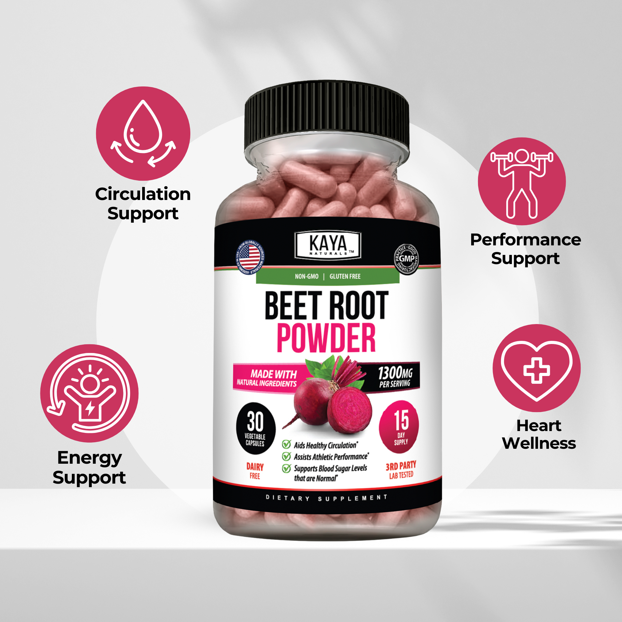 Beet Root Powder – Circulation & Energy Support – Nitric Oxide Booster – Daily Wellness Supplement