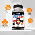 Nitric Blast Capsules – Nitric Oxide Support Formula – Pre-Workout Energy & Performance Support – Endurance & Pump Formula