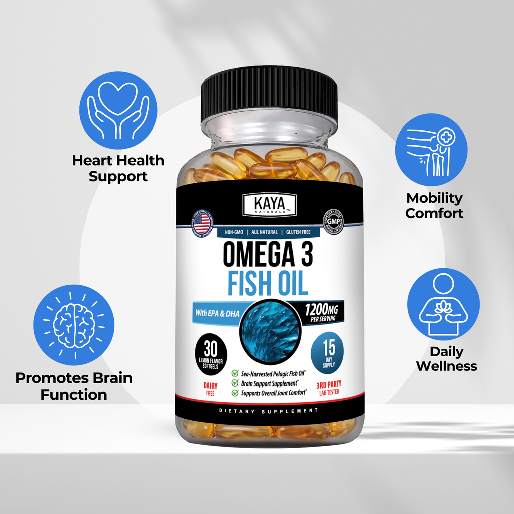 Omega-3 Fish Oil Softgels – EPA & DHA Daily Support – Heart, Brain & Joint Wellness – Easy-to-Swallow Softgels