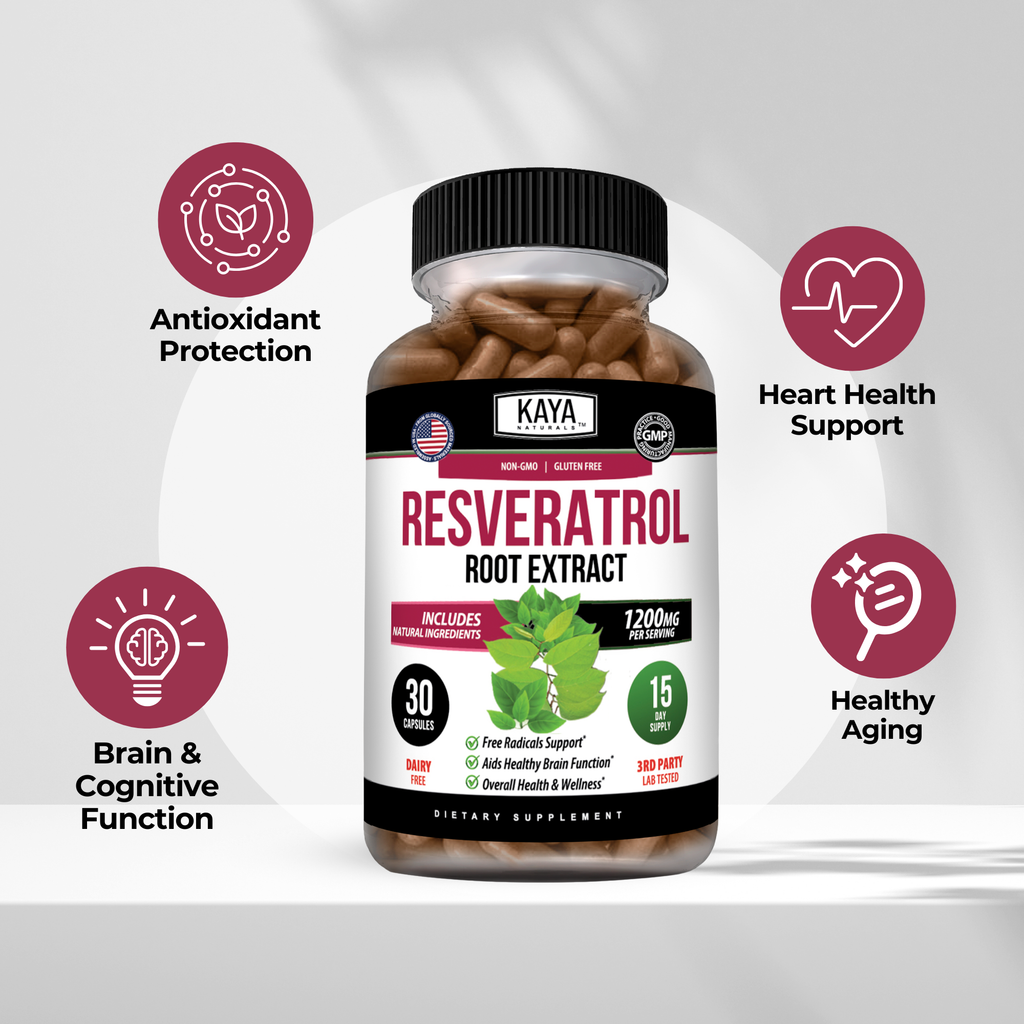 Resveratrol – Antioxidant Support Supplement – Cellular Health & Daily Wellness – Plant-Based Formula
