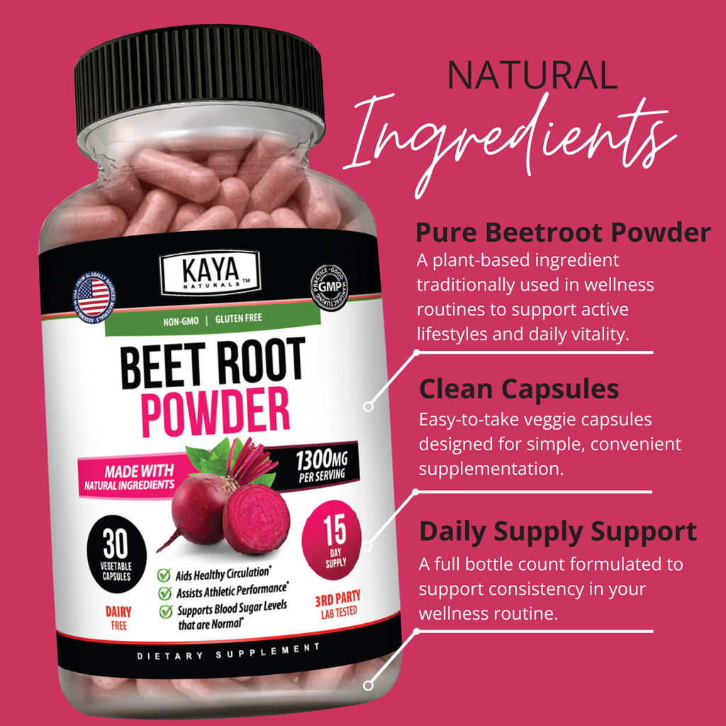 Beet Root Powder – Circulation & Energy Support – Nitric Oxide Booster – Daily Wellness Supplement