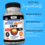 Nitric Blast Capsules – Nitric Oxide Support Formula – Pre-Workout Energy & Performance Support – Endurance & Pump Formula