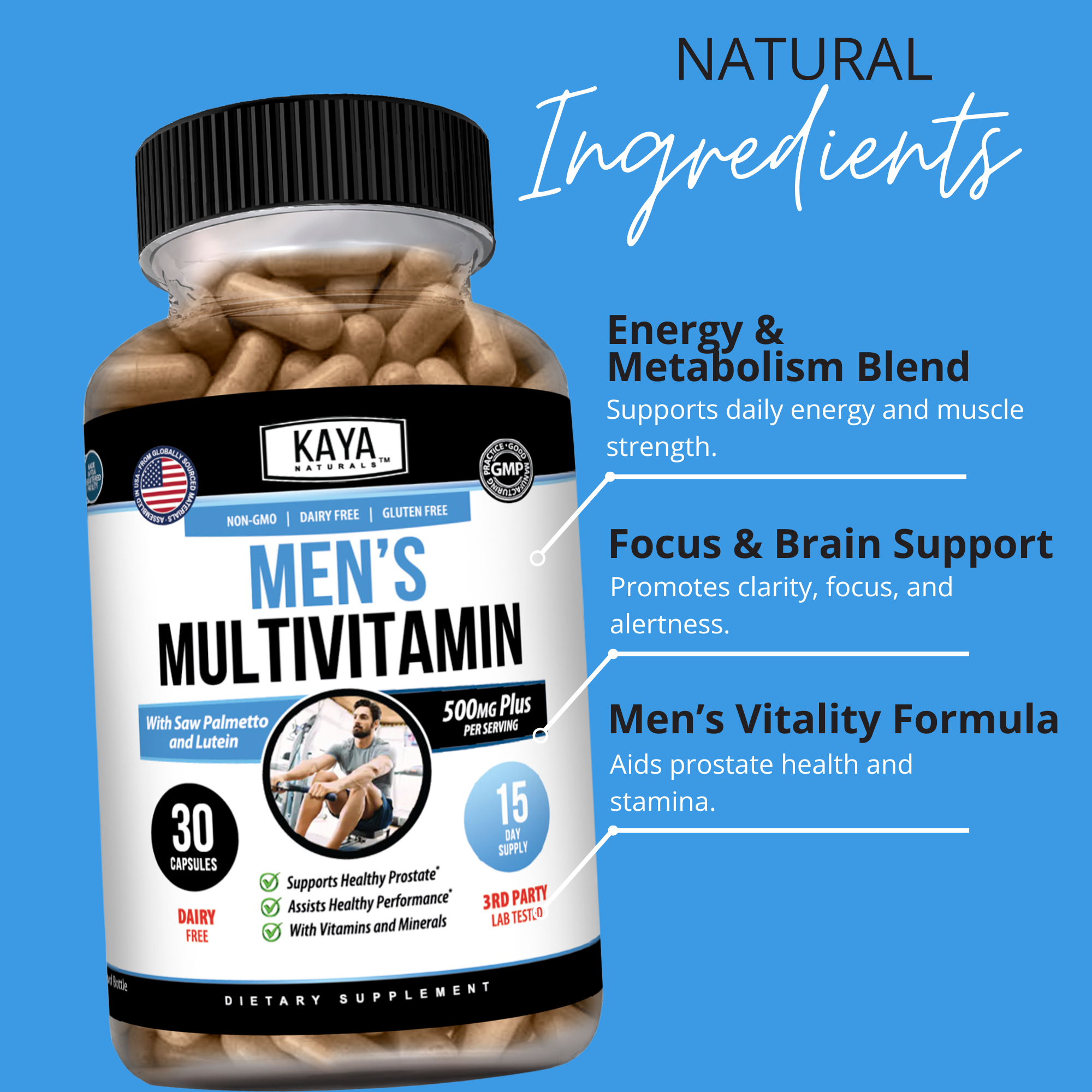 Men’s Multivitamin – Daily Complete Vitamin & Mineral Support for Energy, Immunity & Wellness