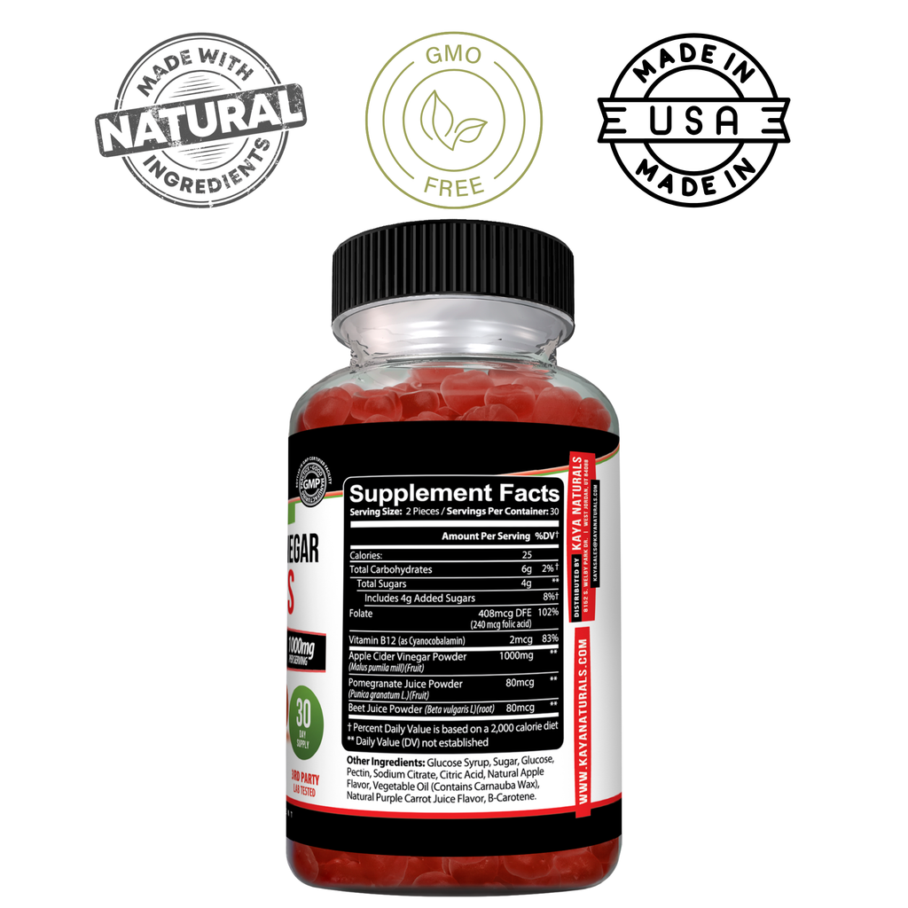 Kaya Naturals Apple Cider Vinegar Gummies Support Healthy Lifestyle Goals