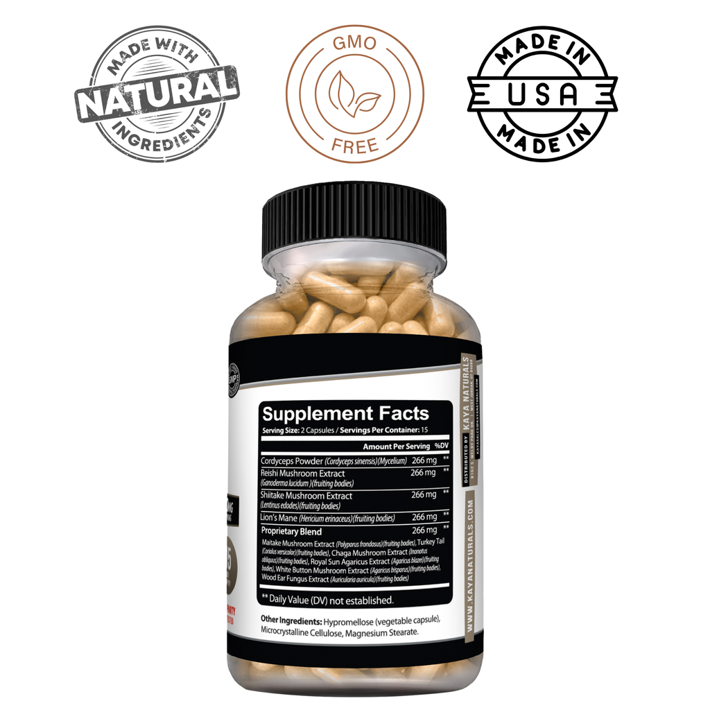 Mushroom Complex – Immune & Cognitive Support – Energy, Focus & Daily Wellness Blend – Multi Mushroom Formula