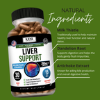 Liver Support – Daily Detox & Cleanse Formula – Liver Health & Digestive Support – Antioxidant Wellness Blend