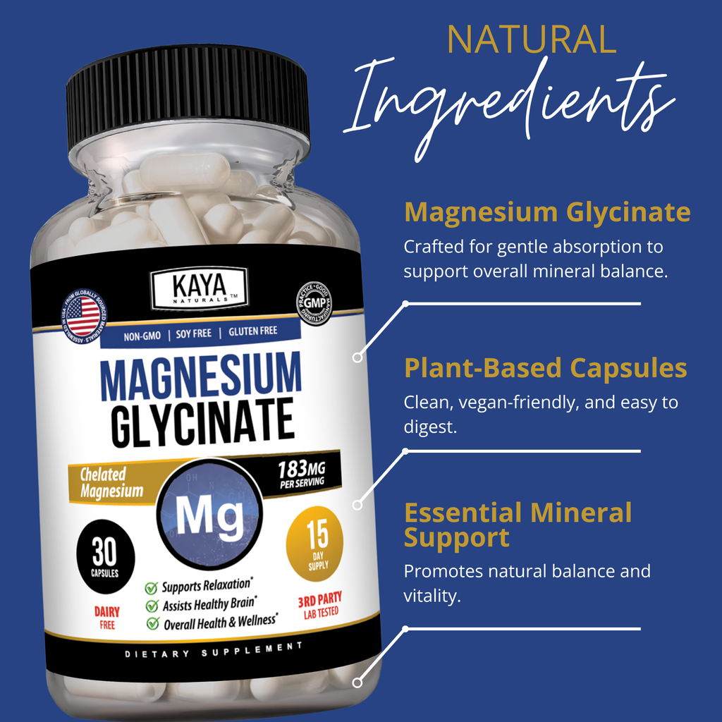 Magnesium Glycinate – Highly Absorbable Magnesium Supplement for Muscle, Relaxation & Daily Wellness Support