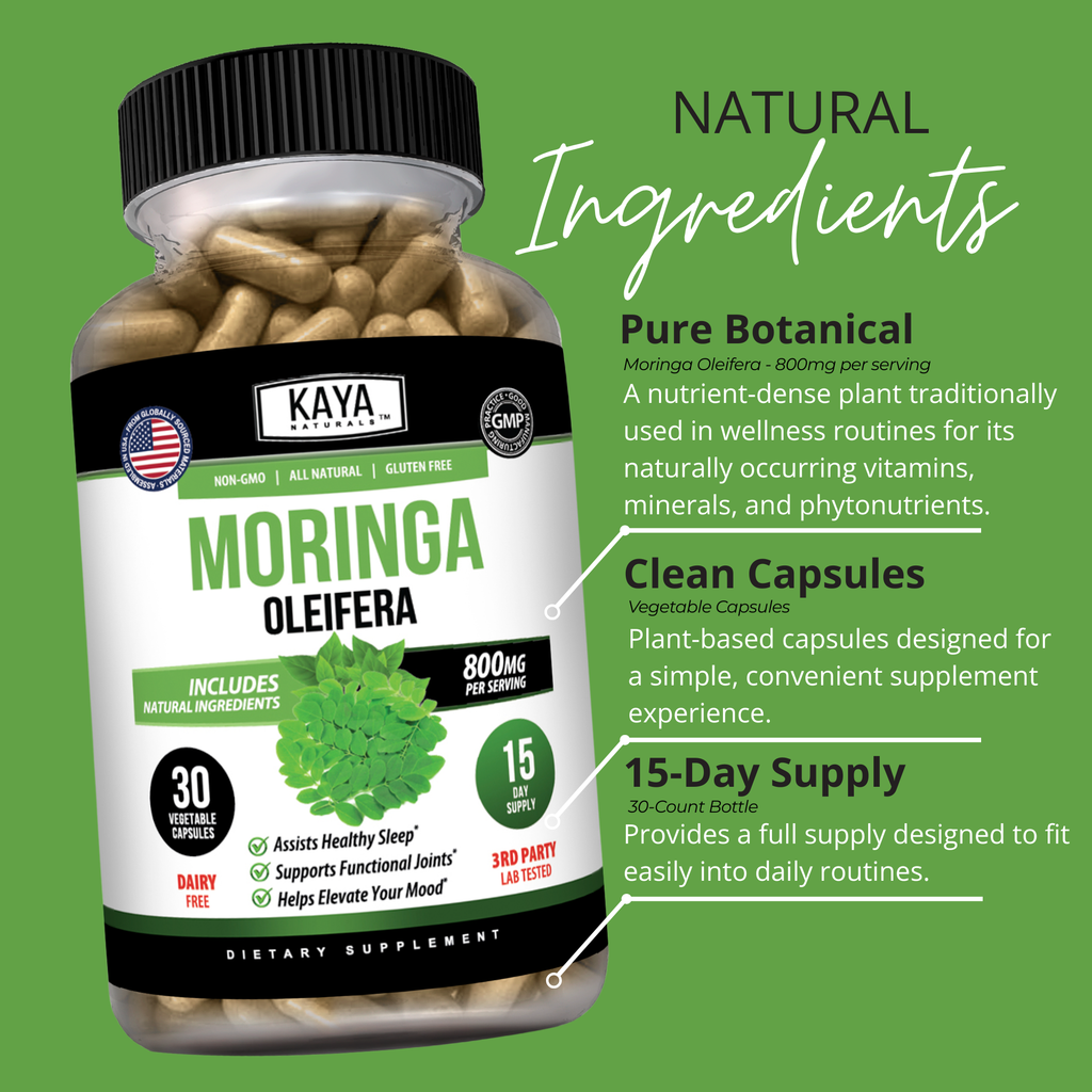 Moringa – Plant-Based Superfood Supplement – Energy & Daily Wellness Support – Nutrient-Rich Formula
