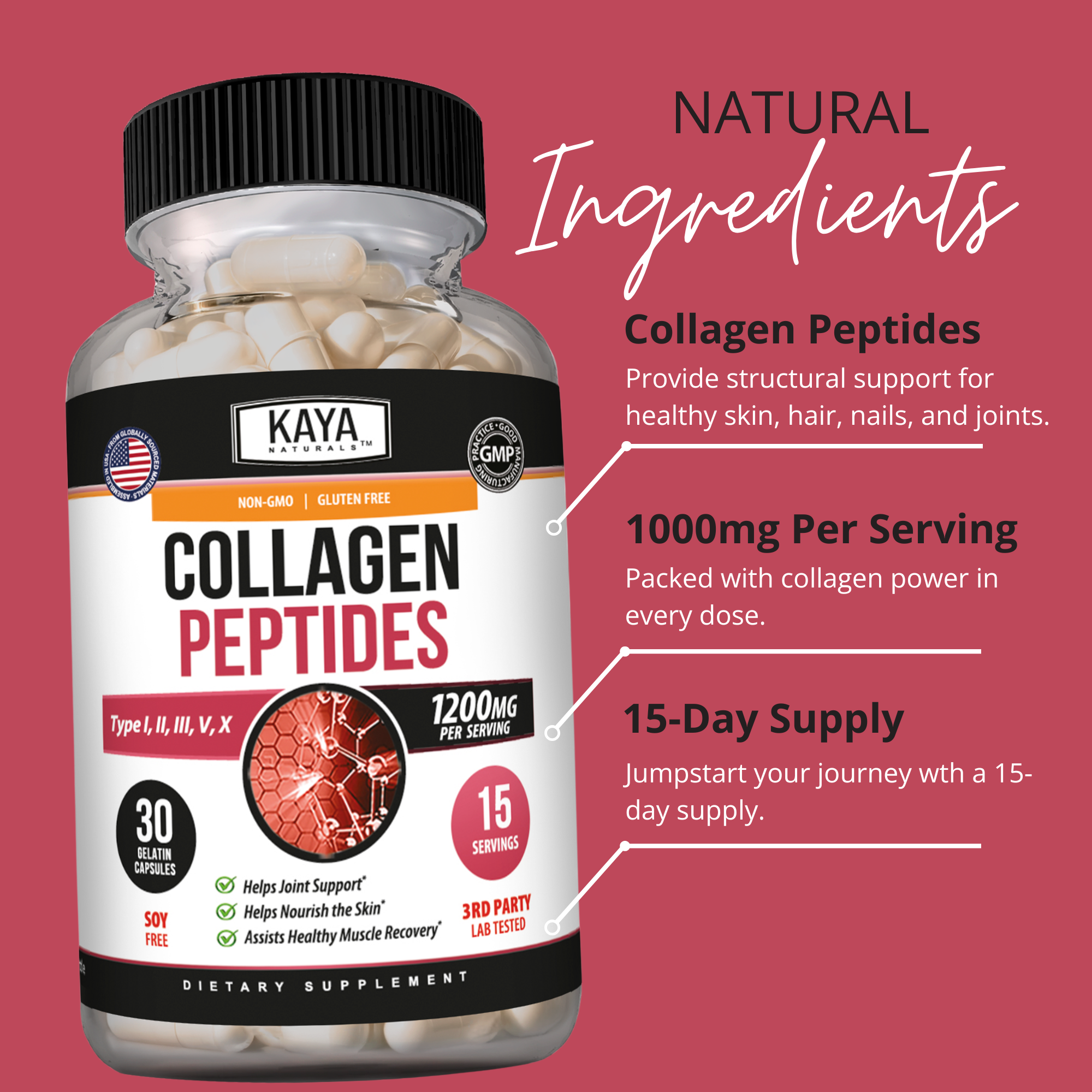 Collagen Peptides – Skin, Hair, Nail & Joint Support – Hydrolyzed Collagen Powder – Daily Beauty & Wellness Formula – Unflavored