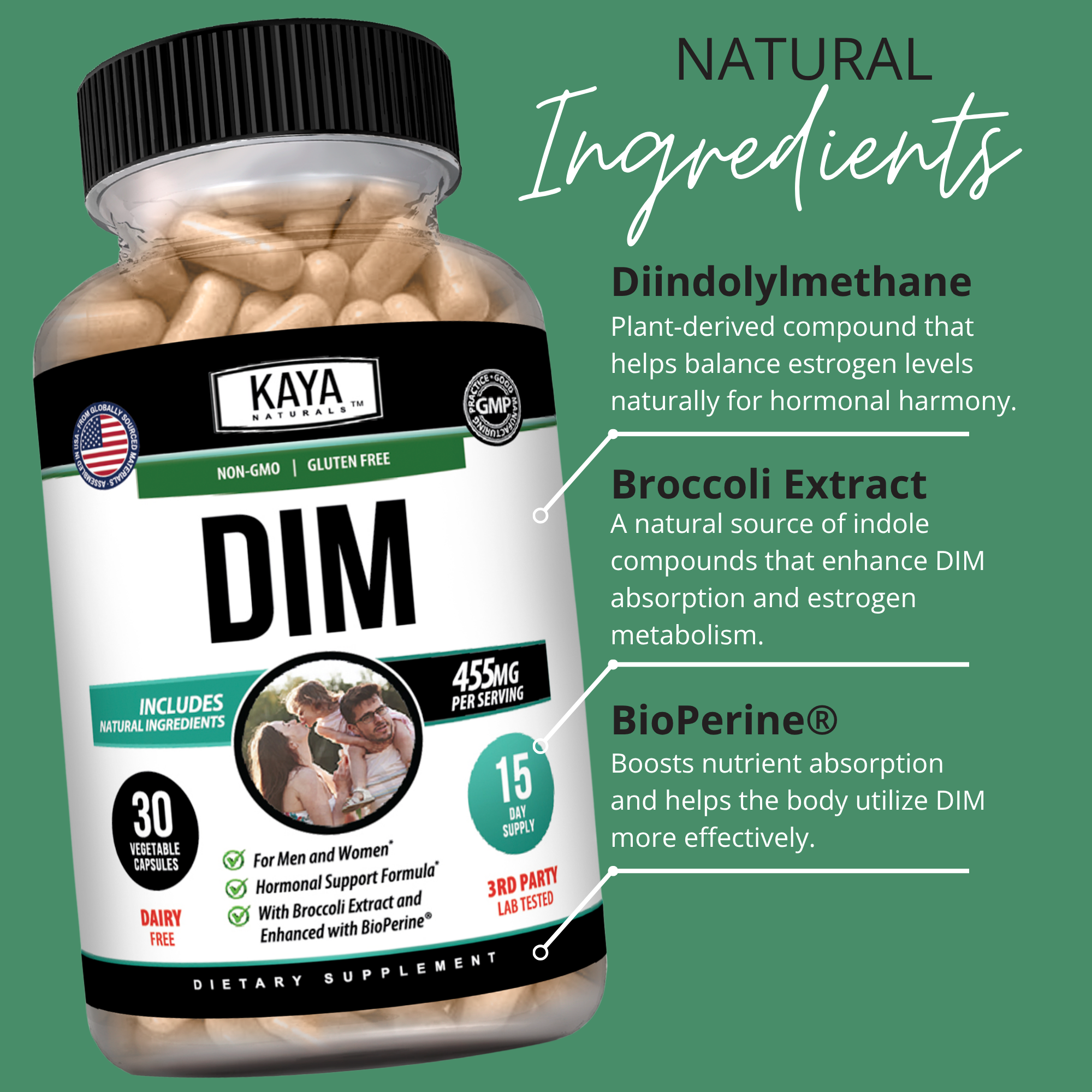 DIM Supplement – Hormonal Balance Support for Women & Men – Daily Wellness Formula