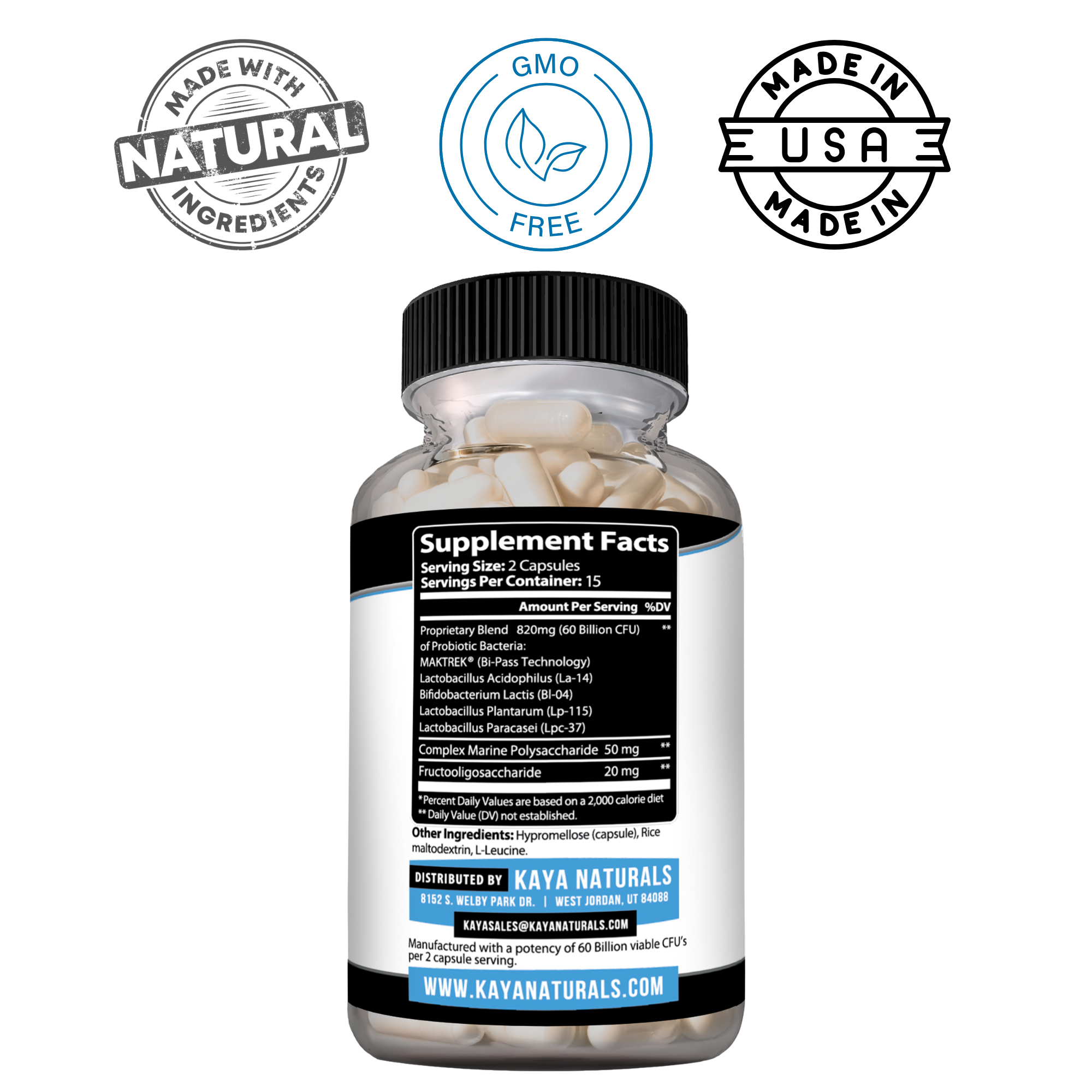 Probiotic 60 Billion CFU – Daily Gut Health & Digestive Support Supplement for Women & Men – Prebiotics + Probiotics (Copy)