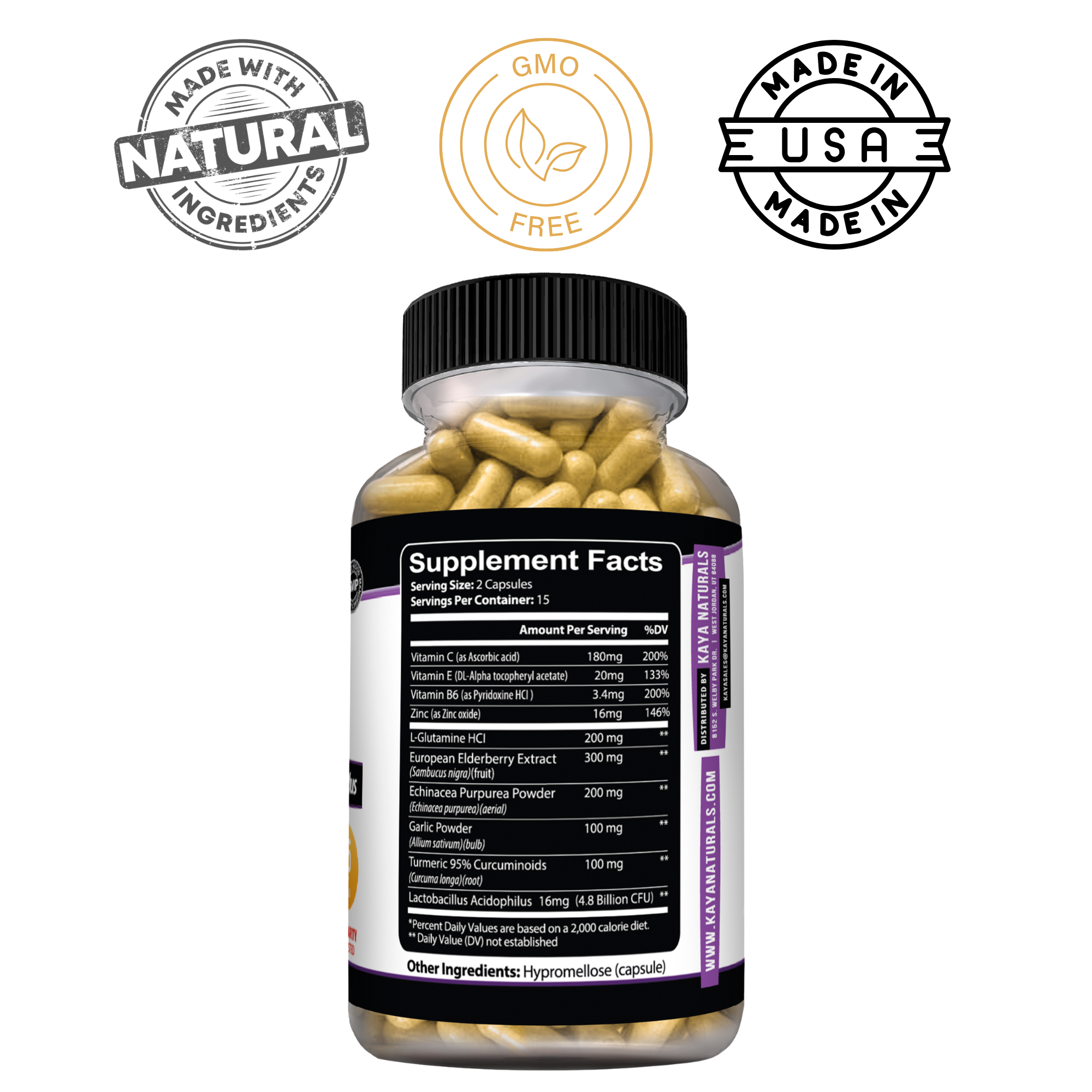 Immune Support Formula – Vitamin C, Zinc, Elderberry and Herbal Blend for Daily Defense and Wellness