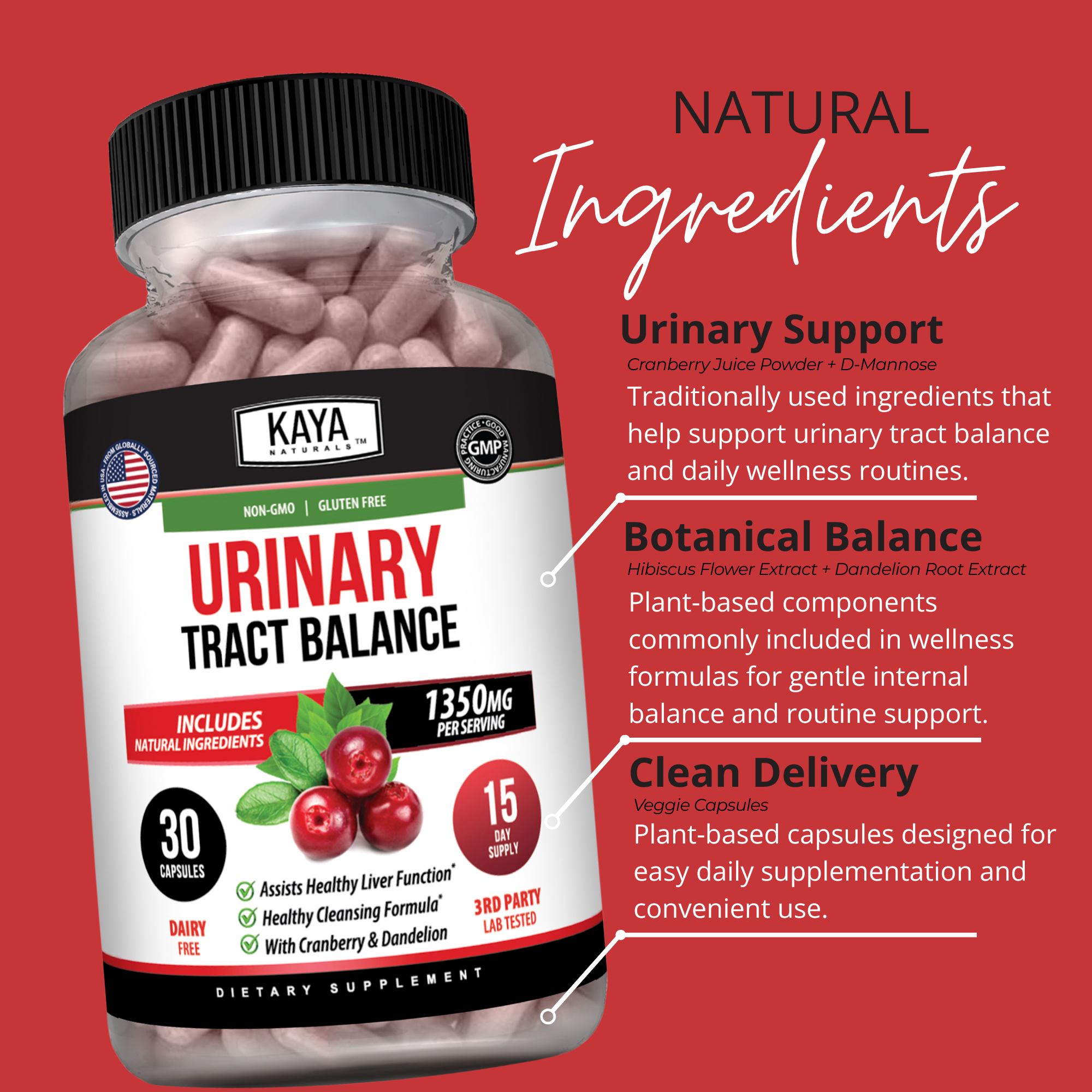 Urinary Tract Balance – Cranberry & D-Mannose Support – Urinary Health & Daily Wellness – Women & Men