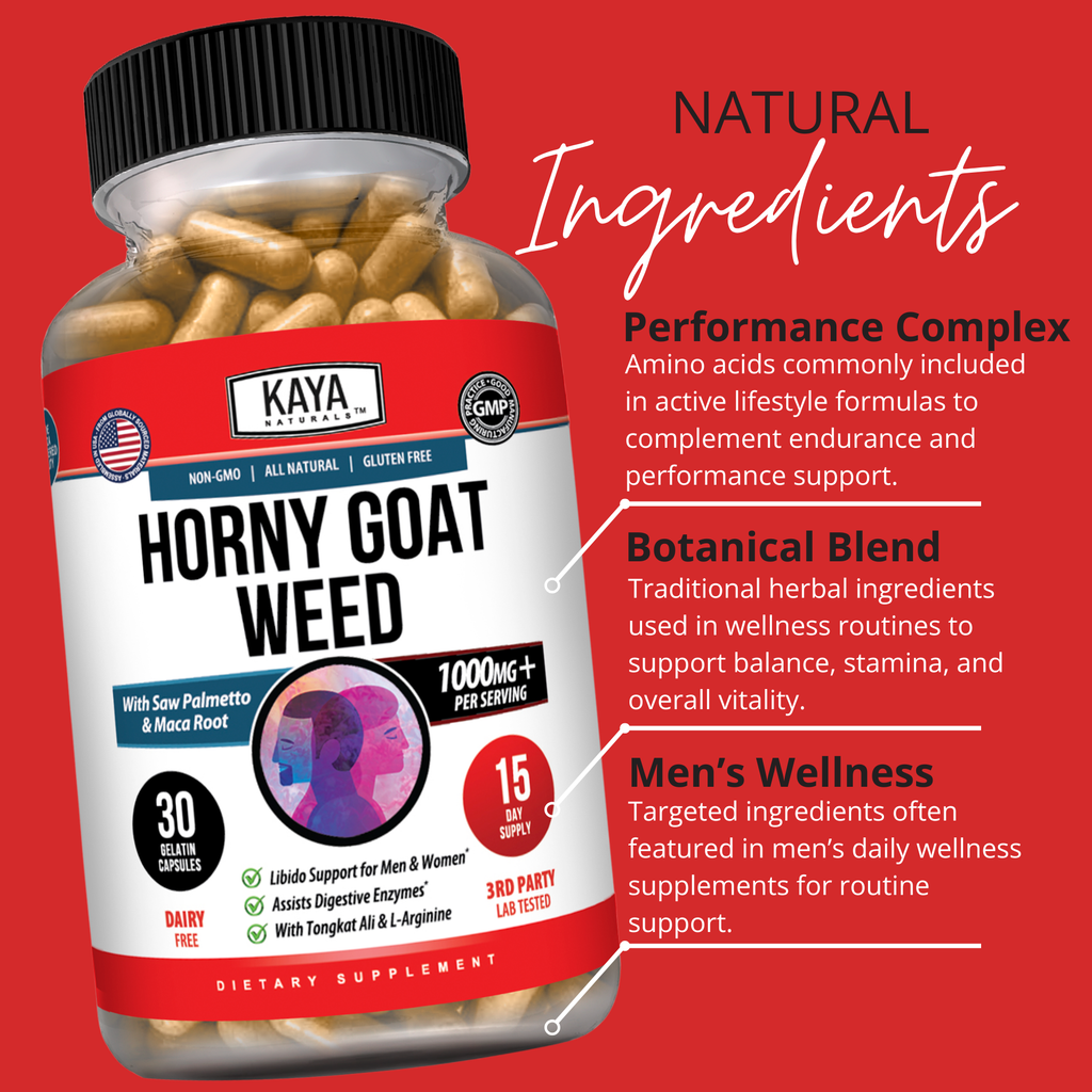 Horny Goat Weed – Men’s Vitality & Energy Support Supplement – Daily Wellness Formula