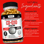 CoQ10 Supplement – Daily Cellular Energy & Heart Wellness Support – Antioxidant Formula for Men & Women