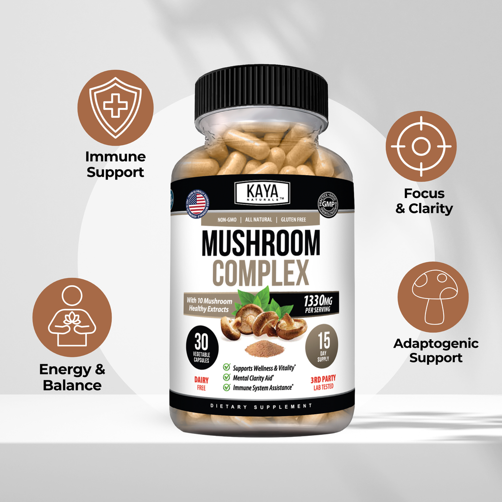 Mushroom Complex – Immune & Cognitive Support – Energy, Focus & Daily Wellness Blend – Multi Mushroom Formula