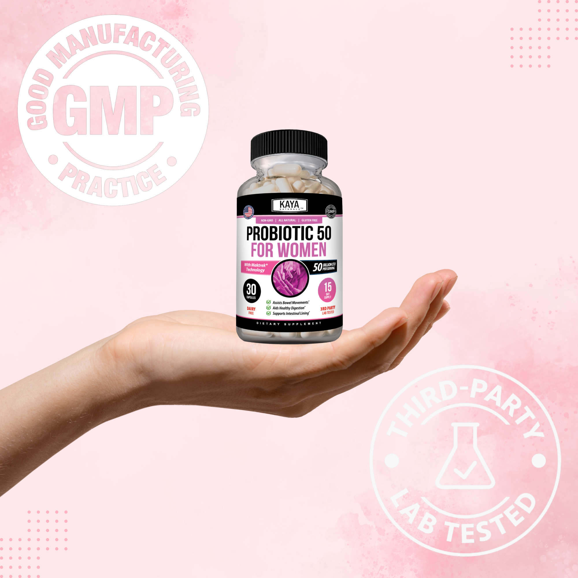 Women’s Probiotic 50 Billion CFU – Daily Gut & Feminine Balance Support – Prebiotics + Probiotics for Digestive Health