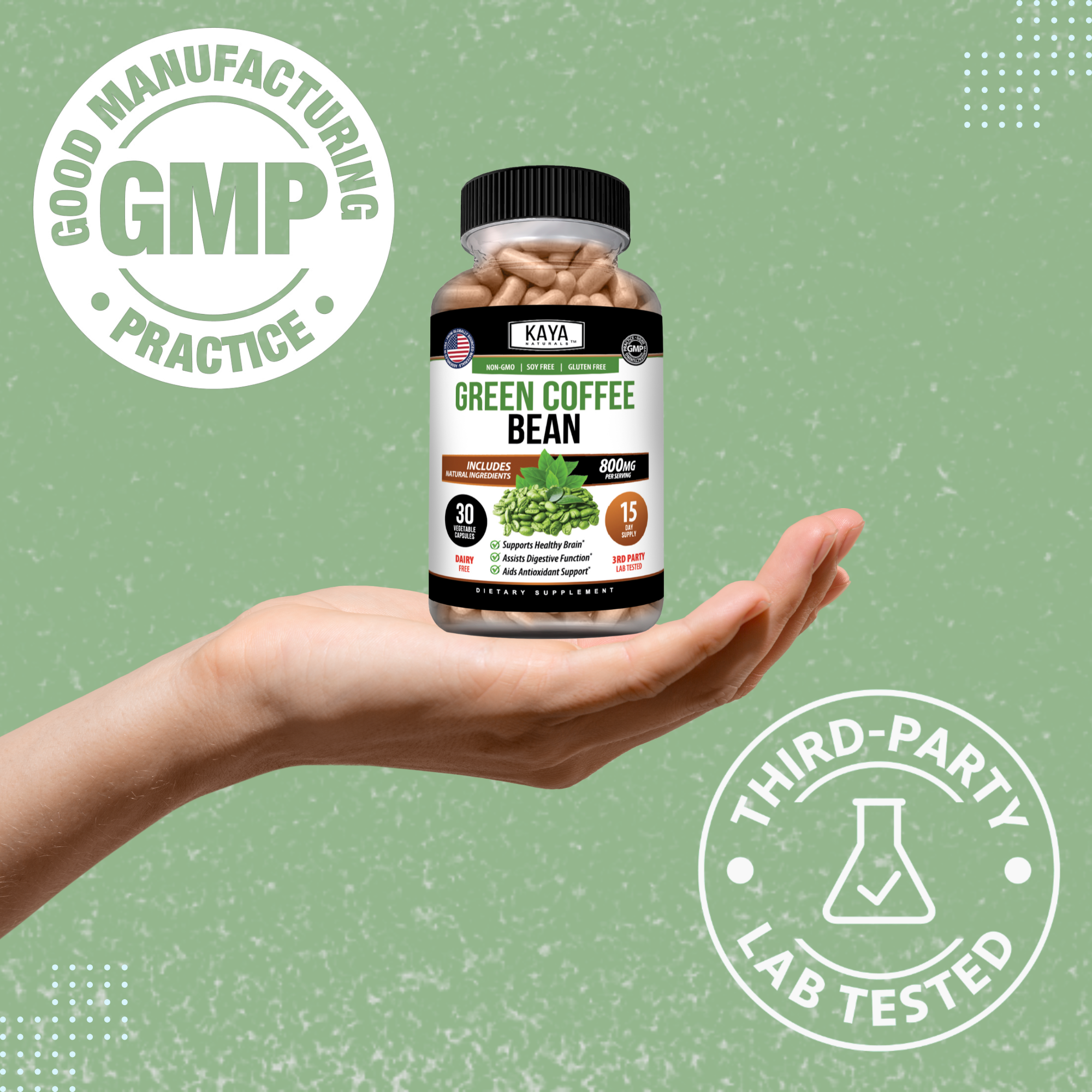 Green Coffee Bean Capsules – Metabolism & Energy Support – Daily Wellness Supplement – Plant-Based Formula