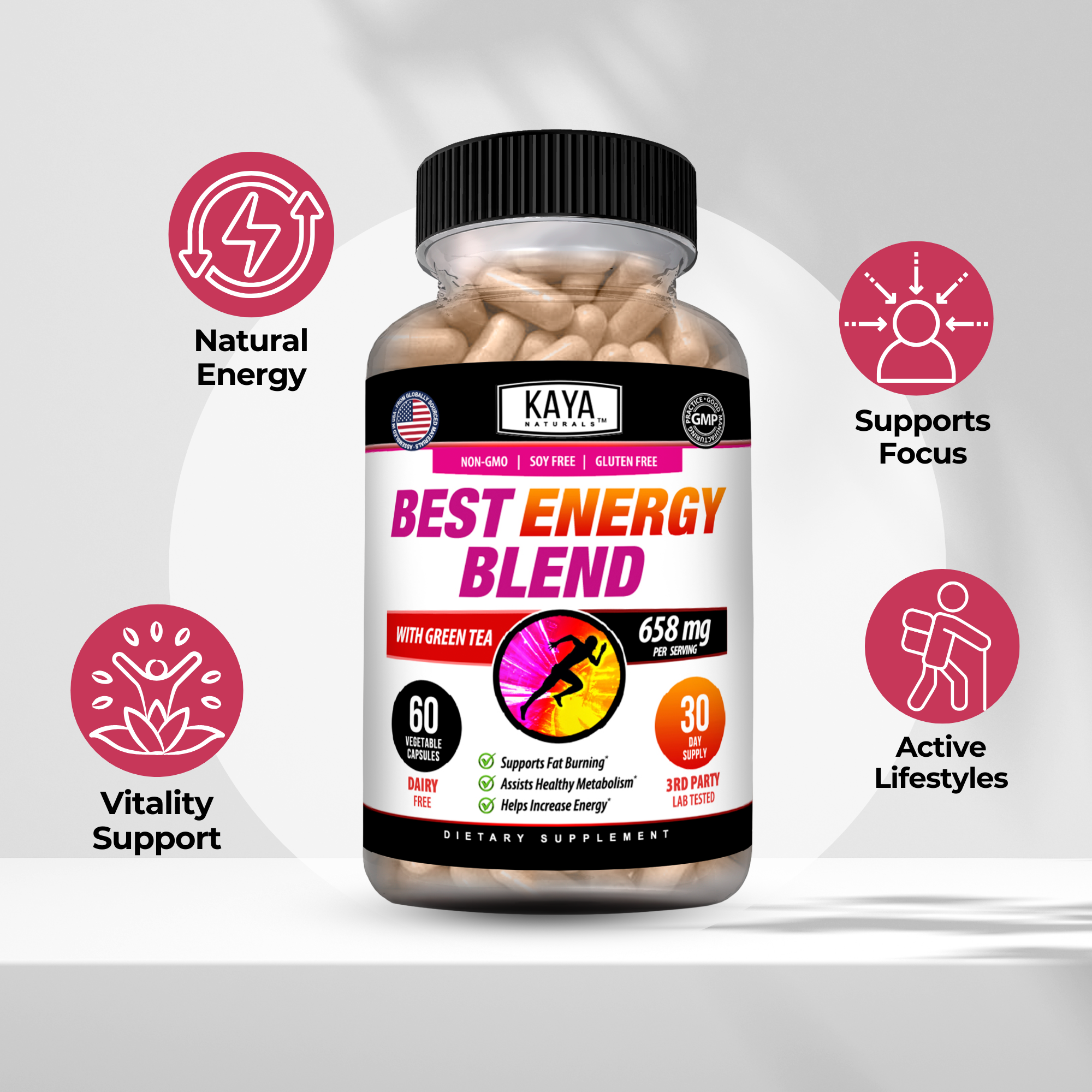Kaya Naturals Best Energy Blend - Energy, Focus & Active Lifestyle Support
