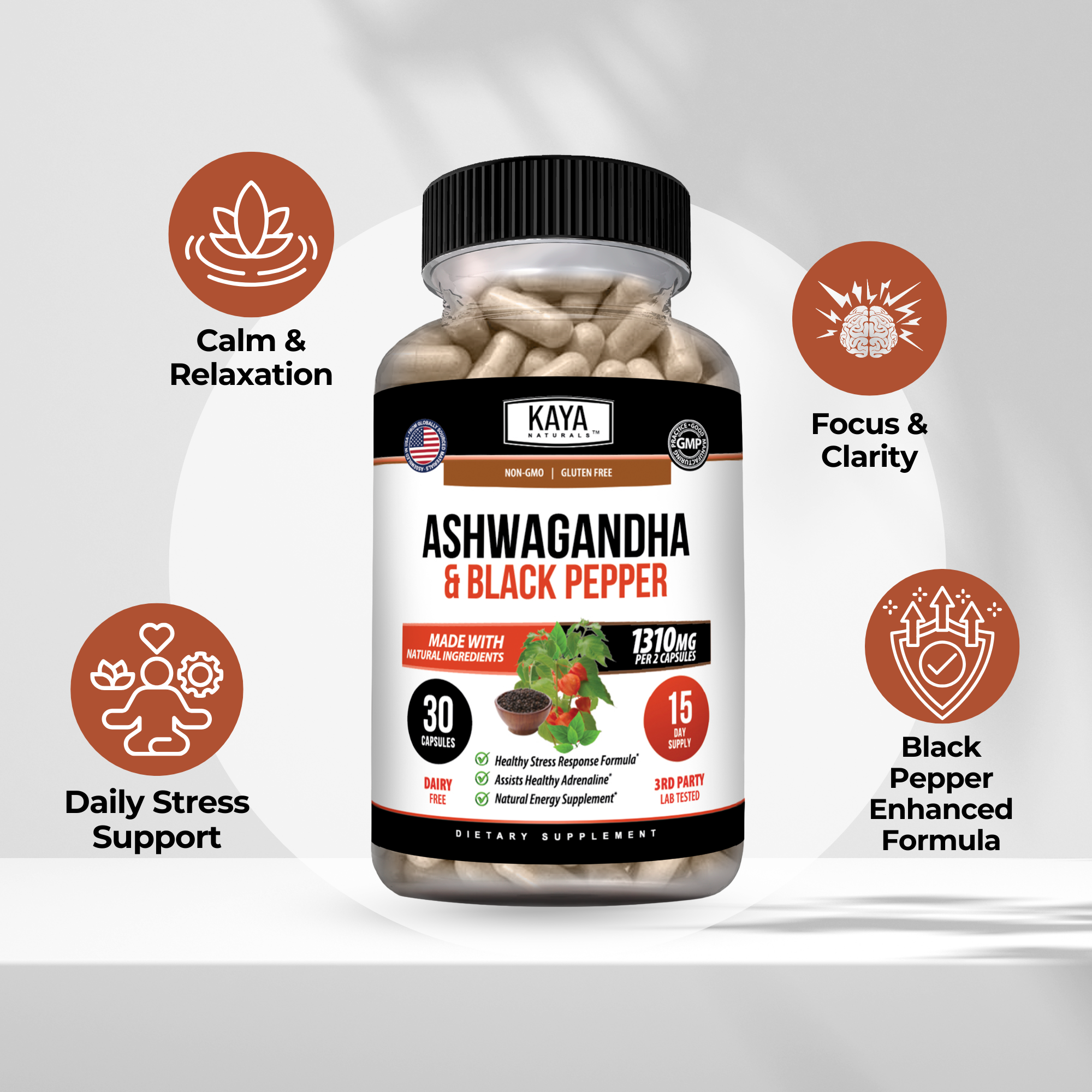 Ashwagandha with Black Pepper – Stress, Mood & Daily Wellness Support