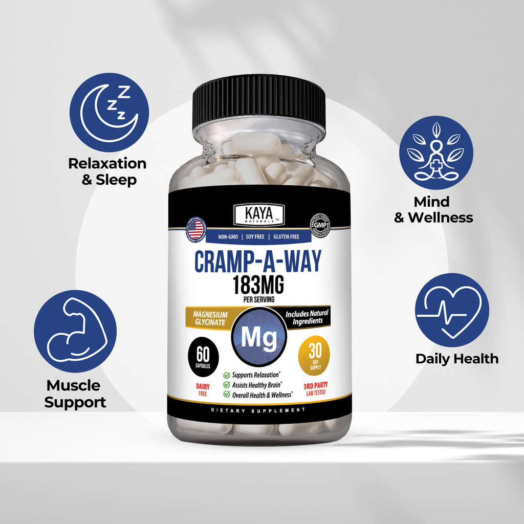 Cramp-A-Way Magnesium Glycinate – Relaxation & Monthly Comfort Support