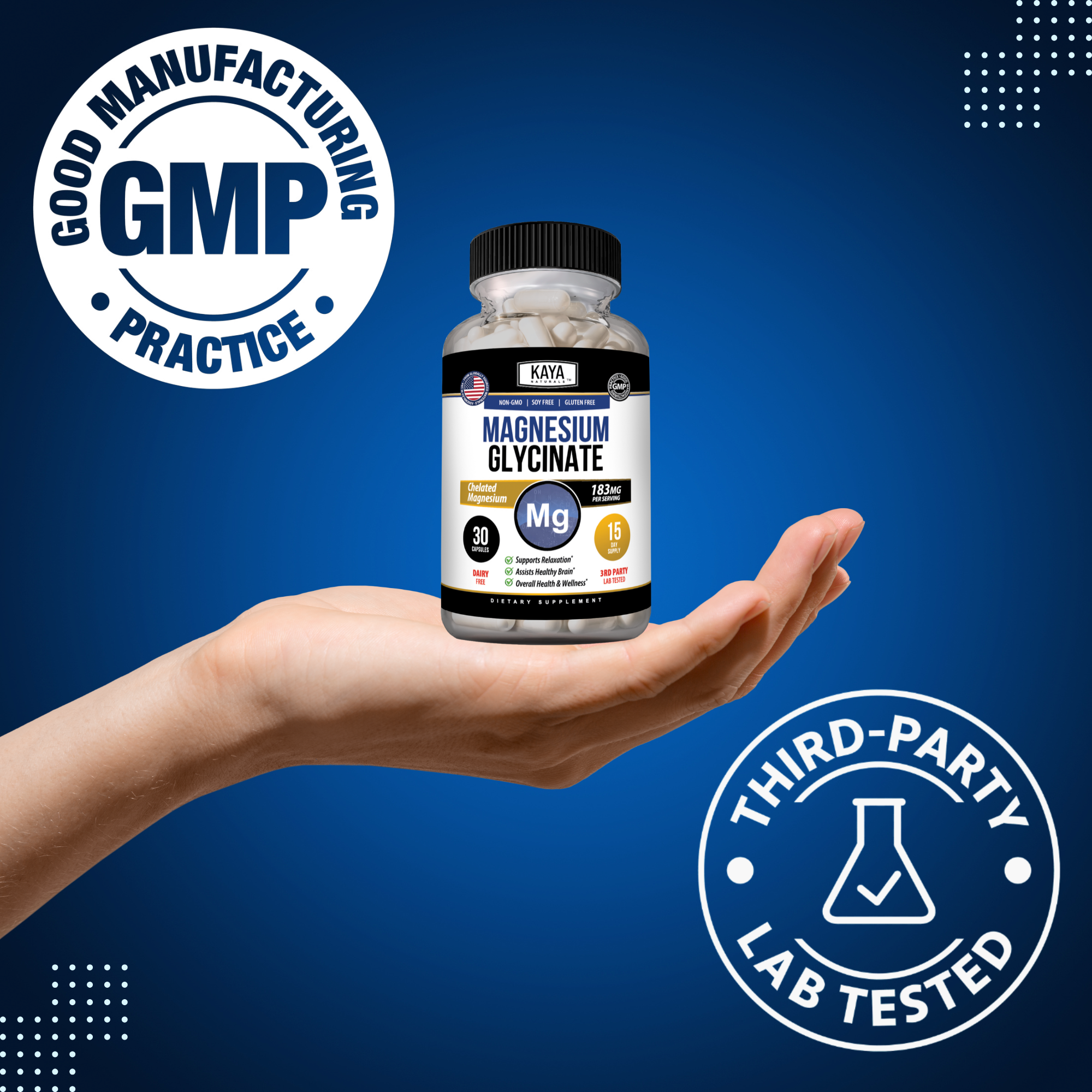 Magnesium Glycinate – Highly Absorbable Magnesium Supplement for Muscle, Relaxation & Daily Wellness Support